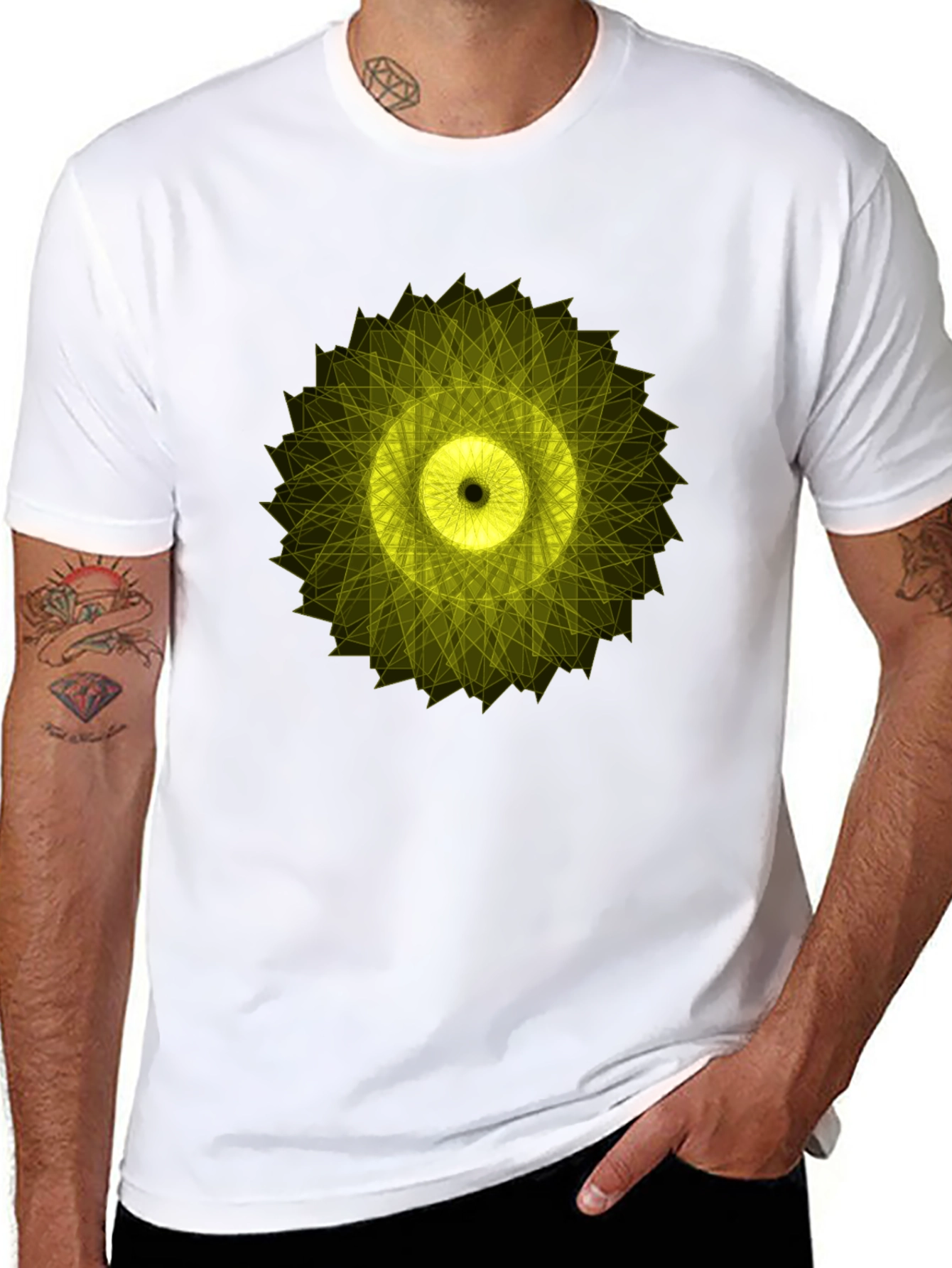 Geometric Circle Graphic Tee - Mens Black T-Shirt