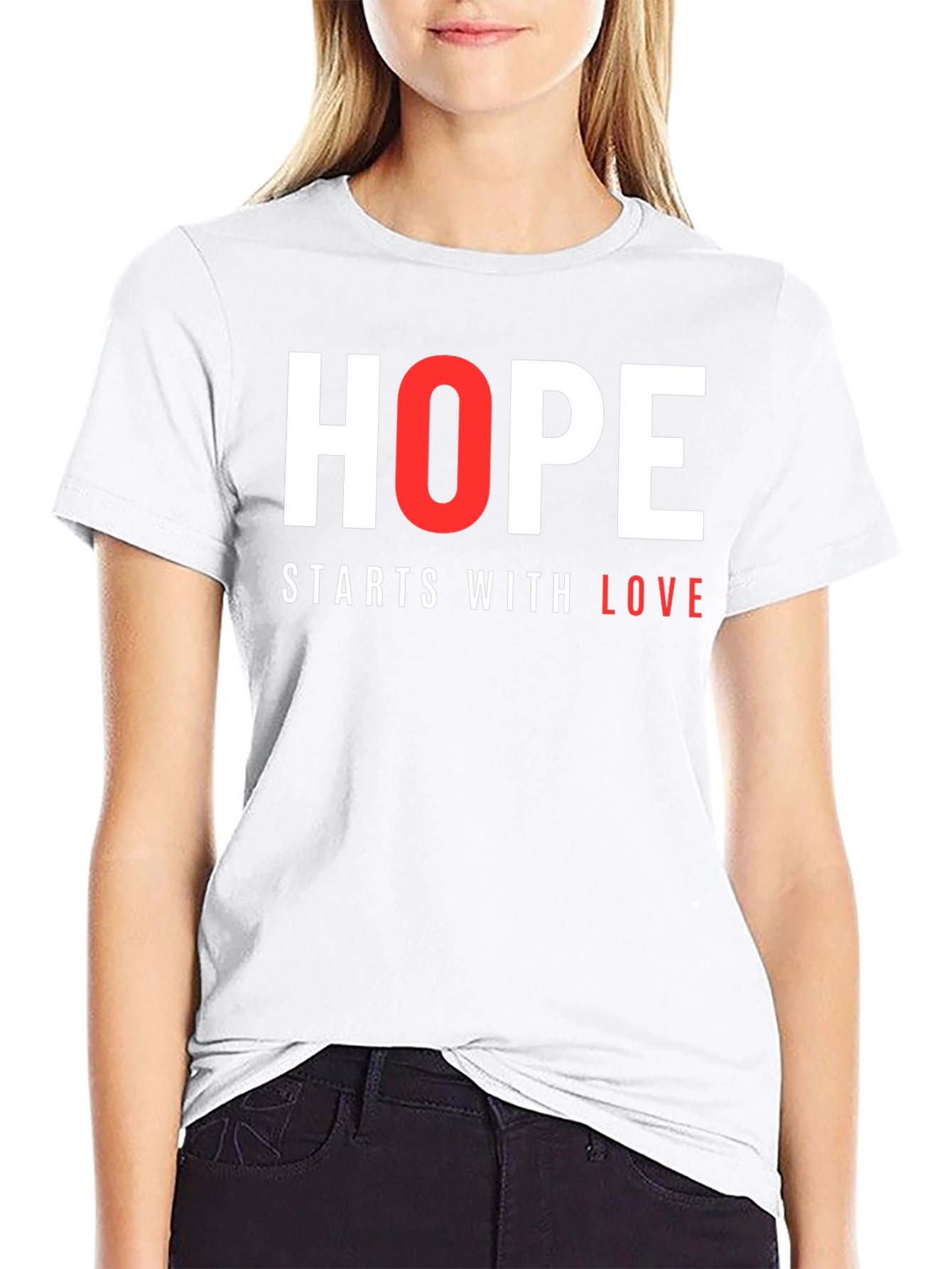 Hope Starts With Love Graphic Tee - Black