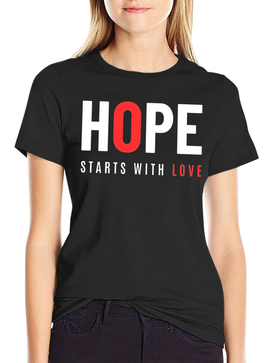 Hope Starts With Love Graphic Tee - Black