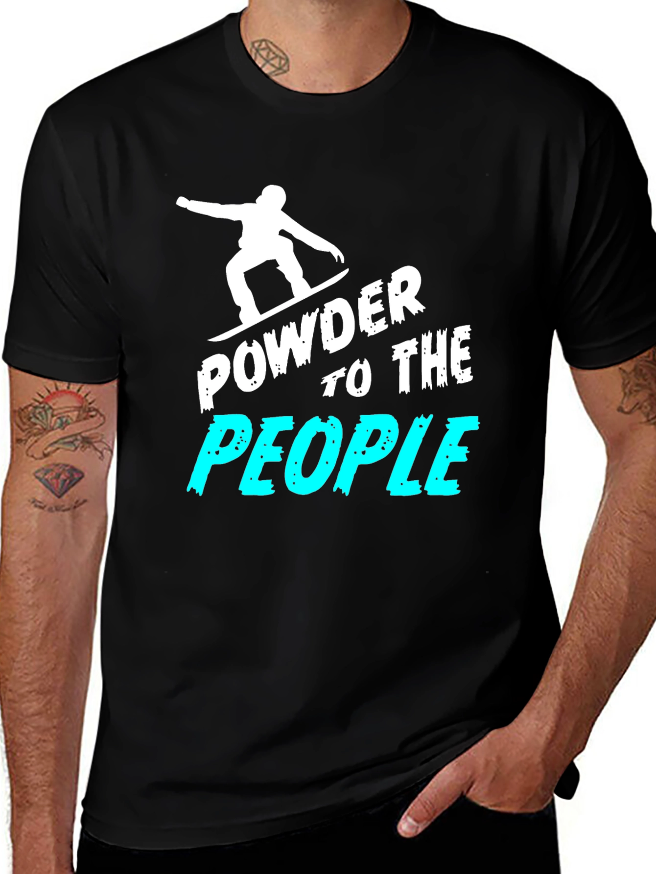 Powder to the People Black Graphic Tee