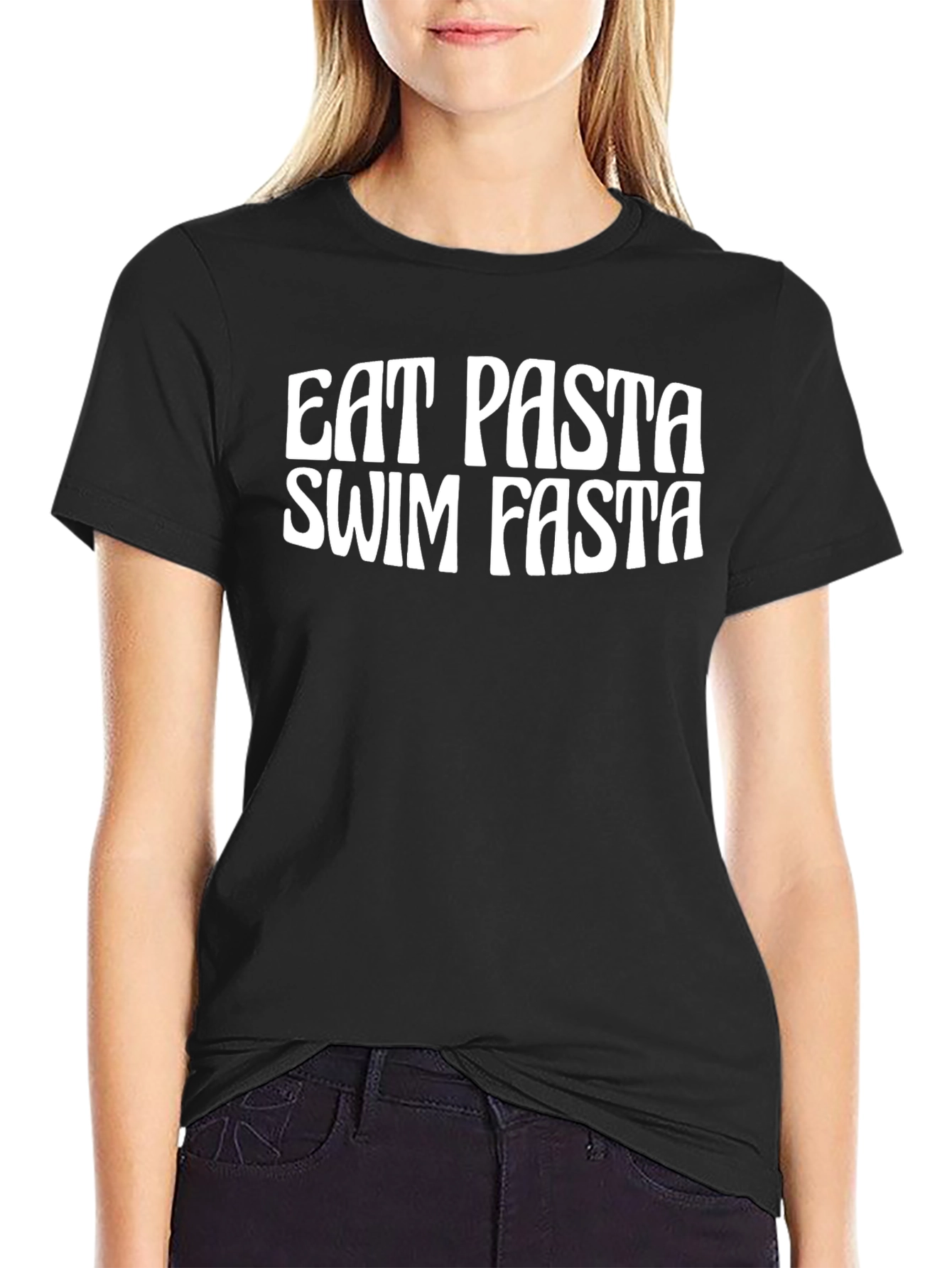 Eat Pasta Swim Fasta T-Shirt - Funny Fitness Tee