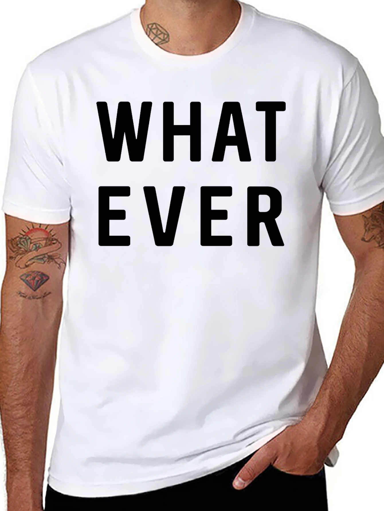 Whatever Graphic T-Shirt - Casual Black Tee