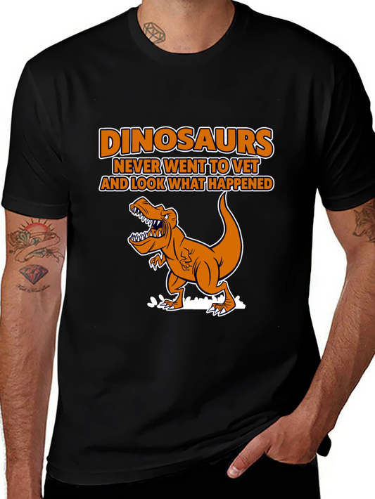 Dinosaurs Vet Humor Black T-Shirt