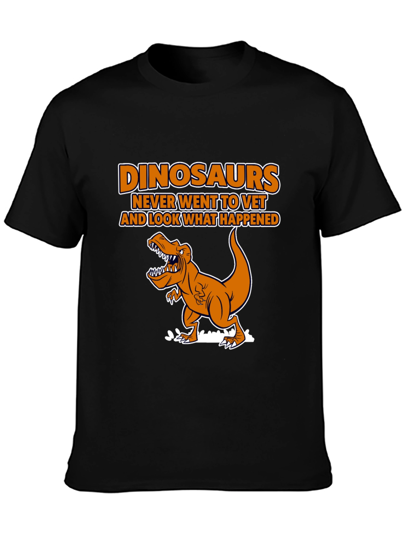Dinosaurs Vet Humor Black T-Shirt