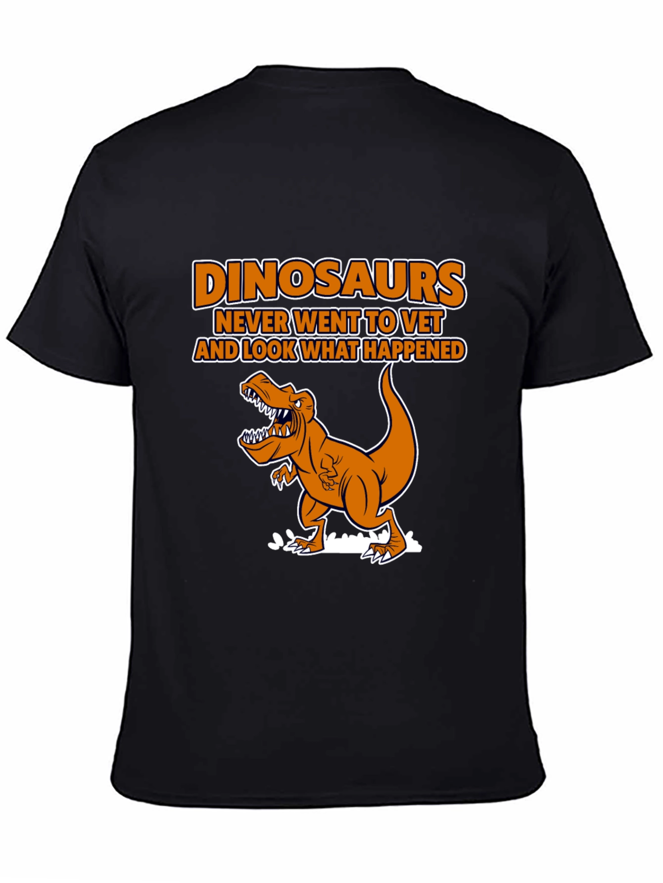 Dinosaurs Vet Humor Black T-Shirt