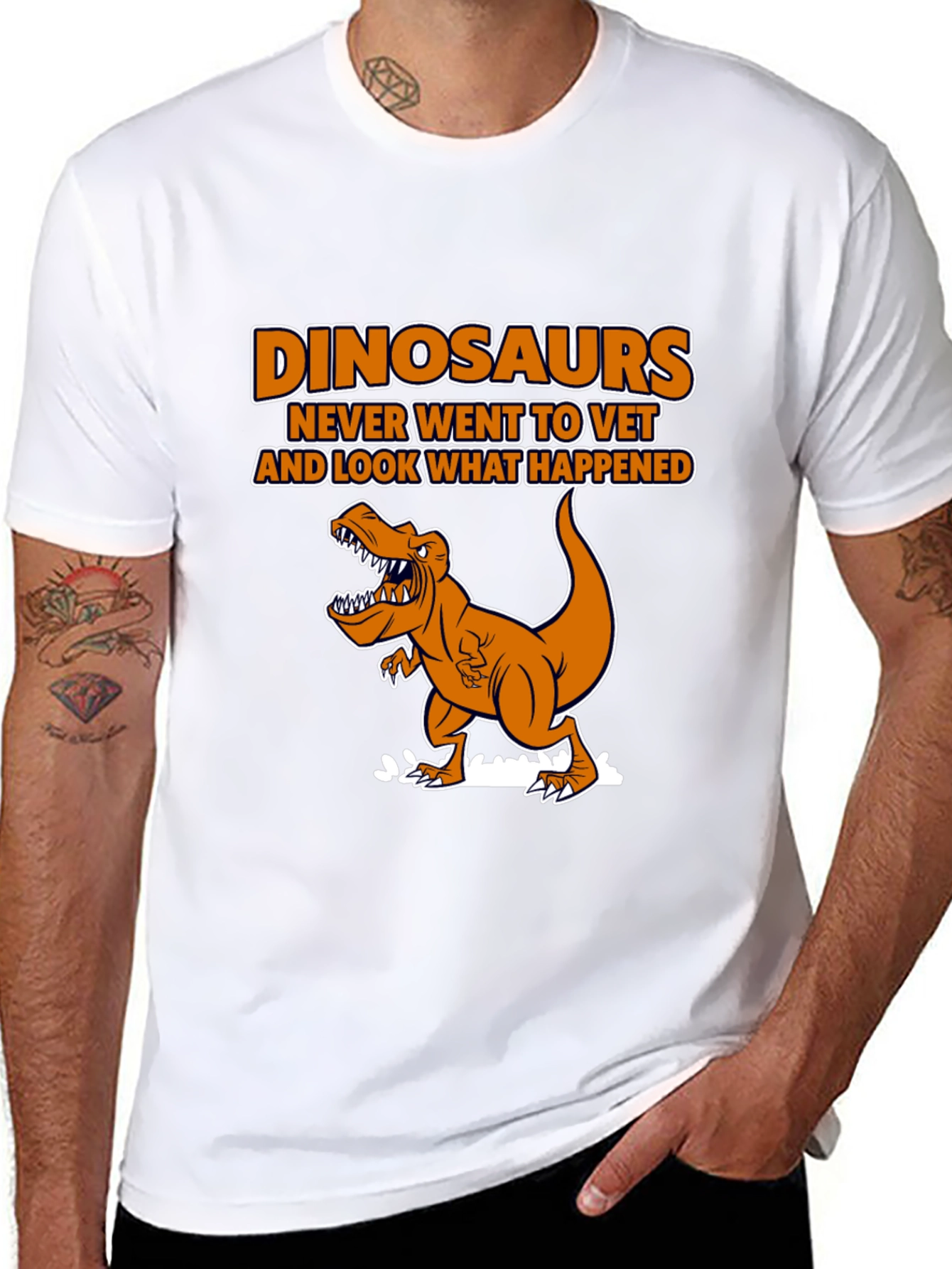 Dinosaurs Vet Humor Black T-Shirt