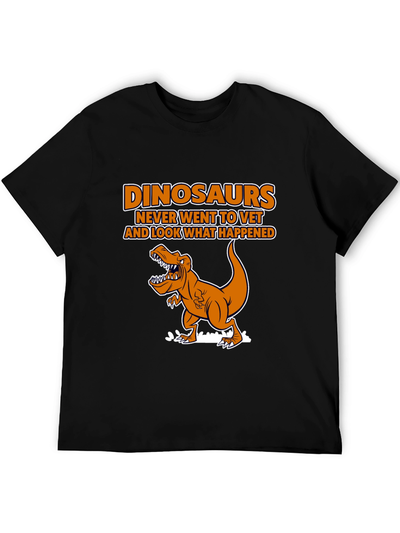 Dinosaurs Vet Humor Black T-Shirt