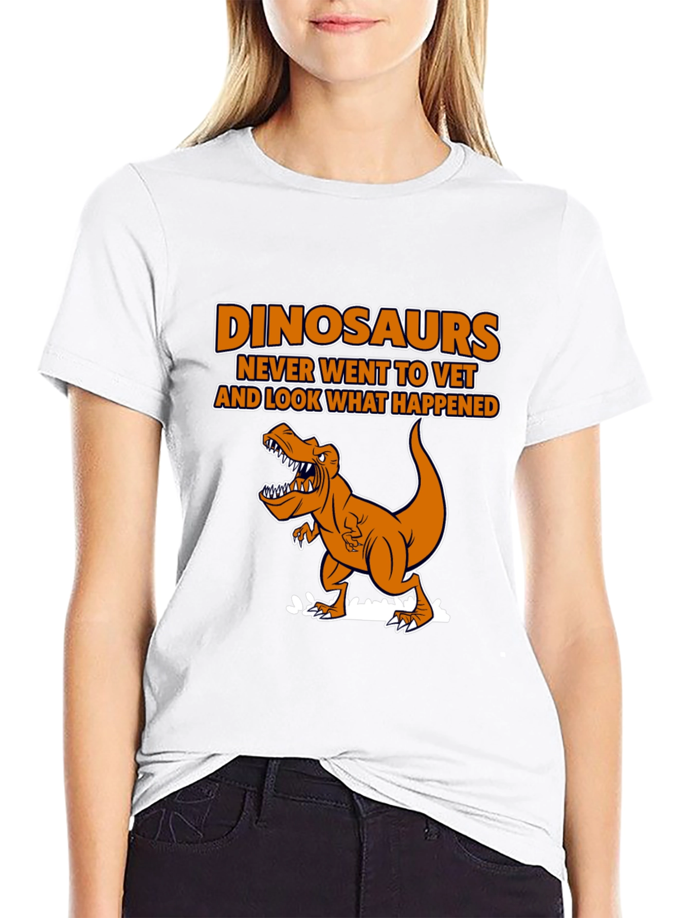 Dinosaurs Vet Humor Black T-Shirt