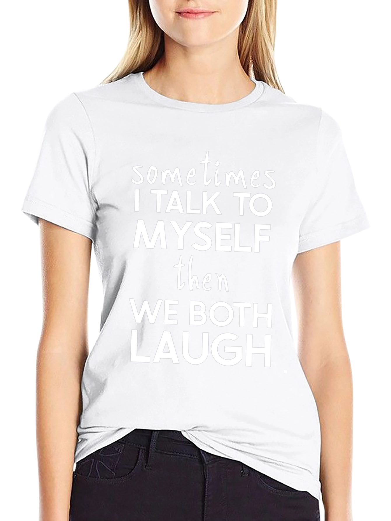 Funny Black T-Shirt - Sometimes I Talk To Myself