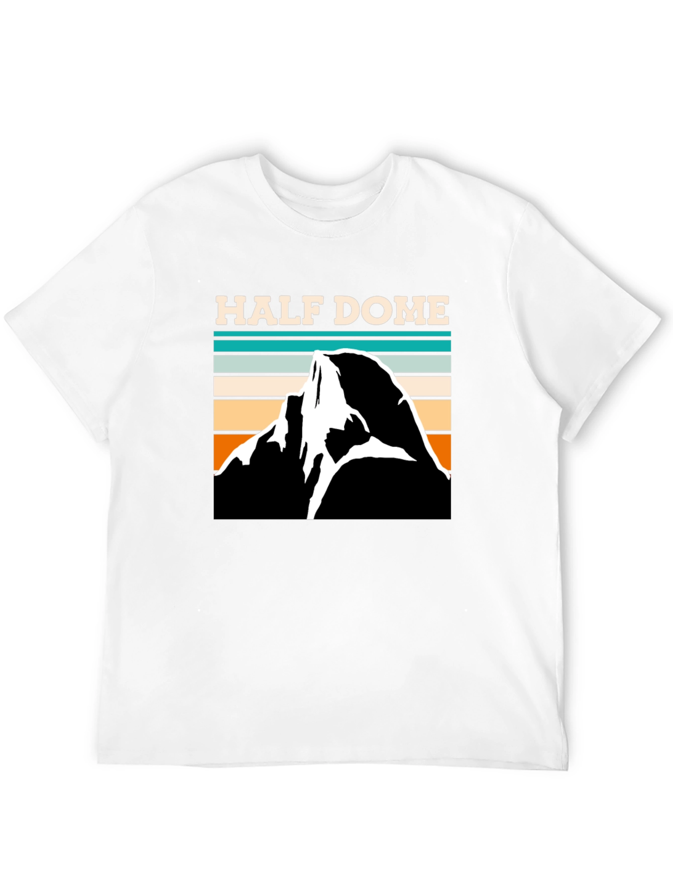 Half Dome Retro Graphic Tee - Black Cotton T-Shirt