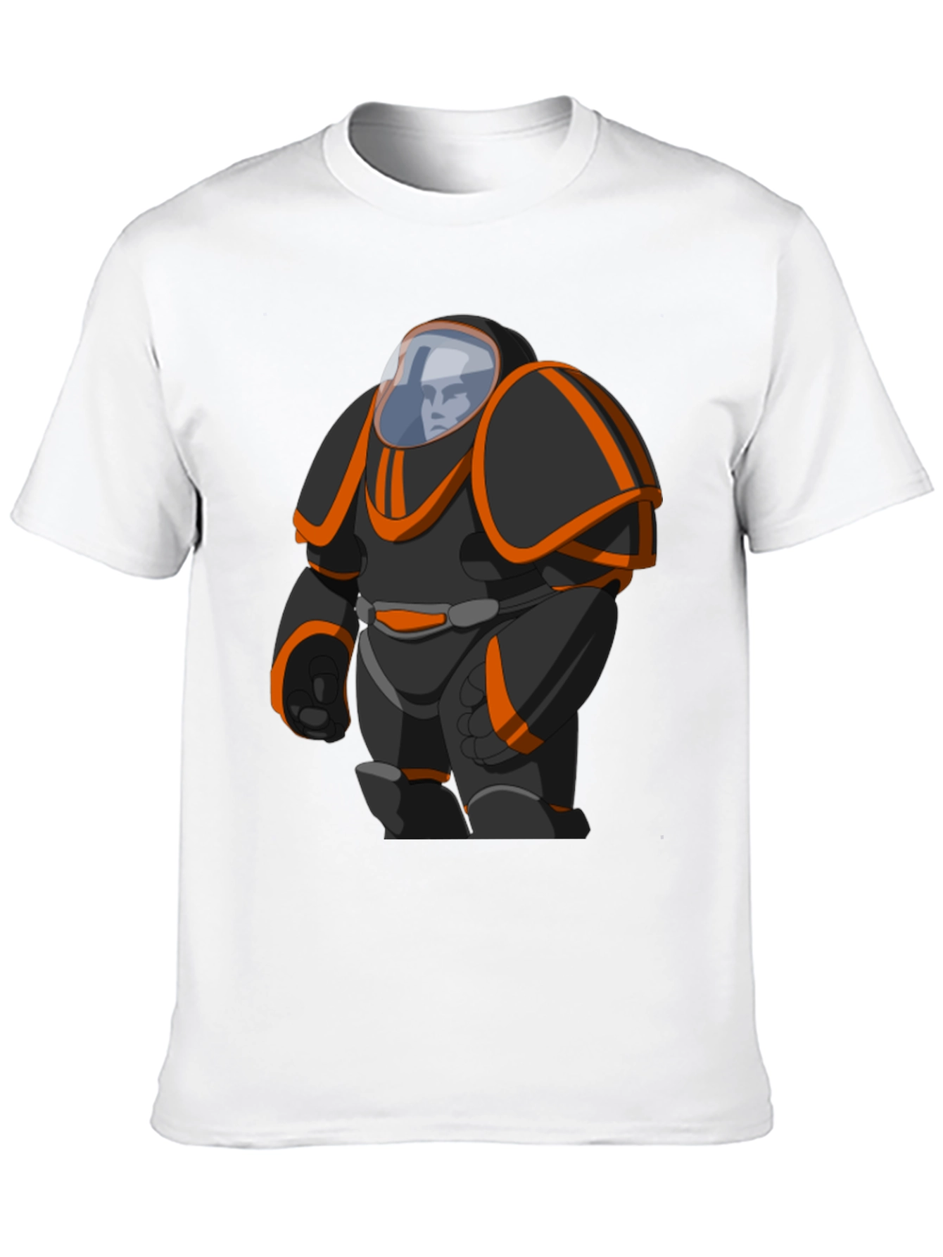 Sci-Fi Space Suit Graphic Black T-Shirt