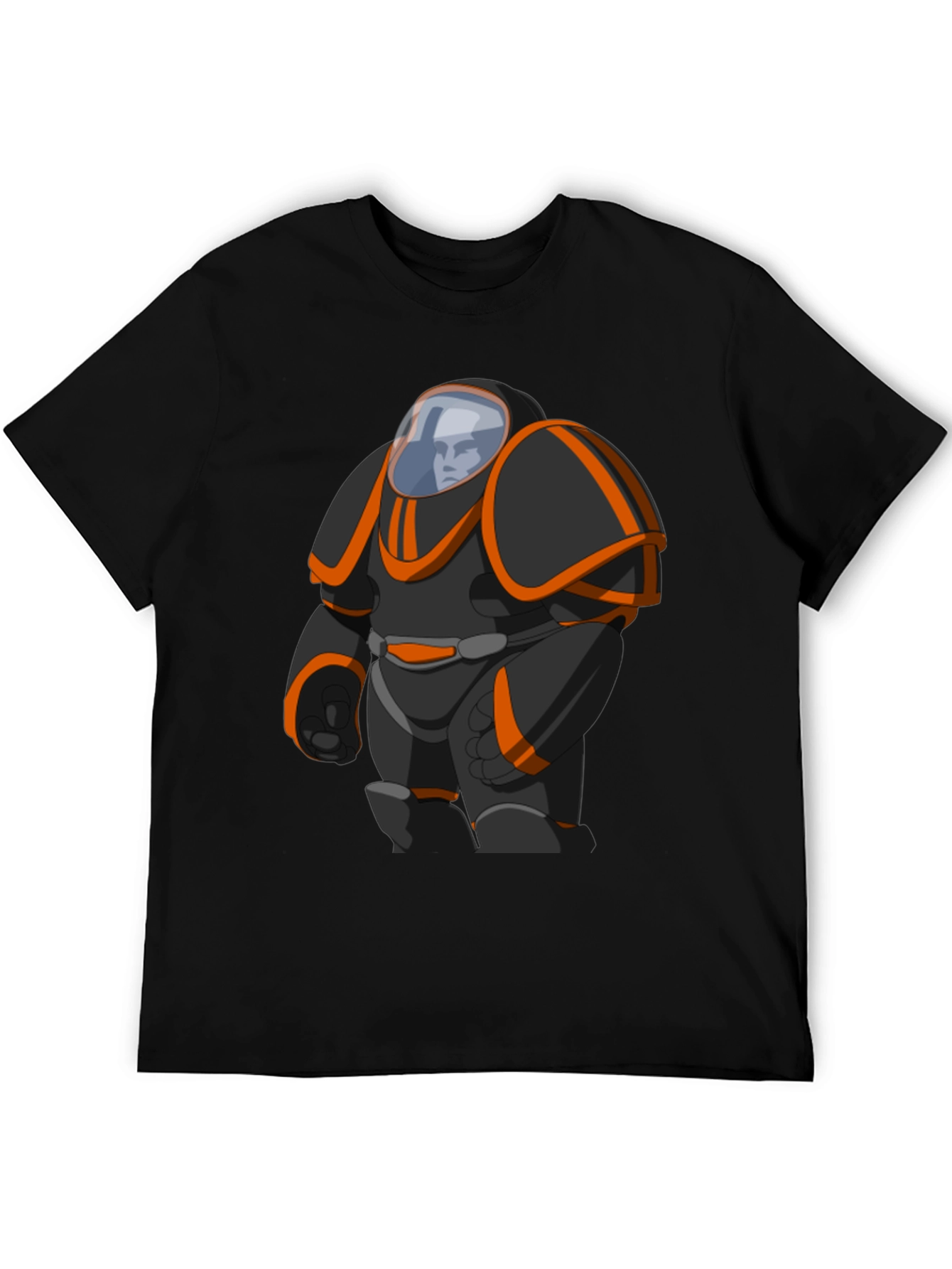 Sci-Fi Space Suit Graphic Black T-Shirt
