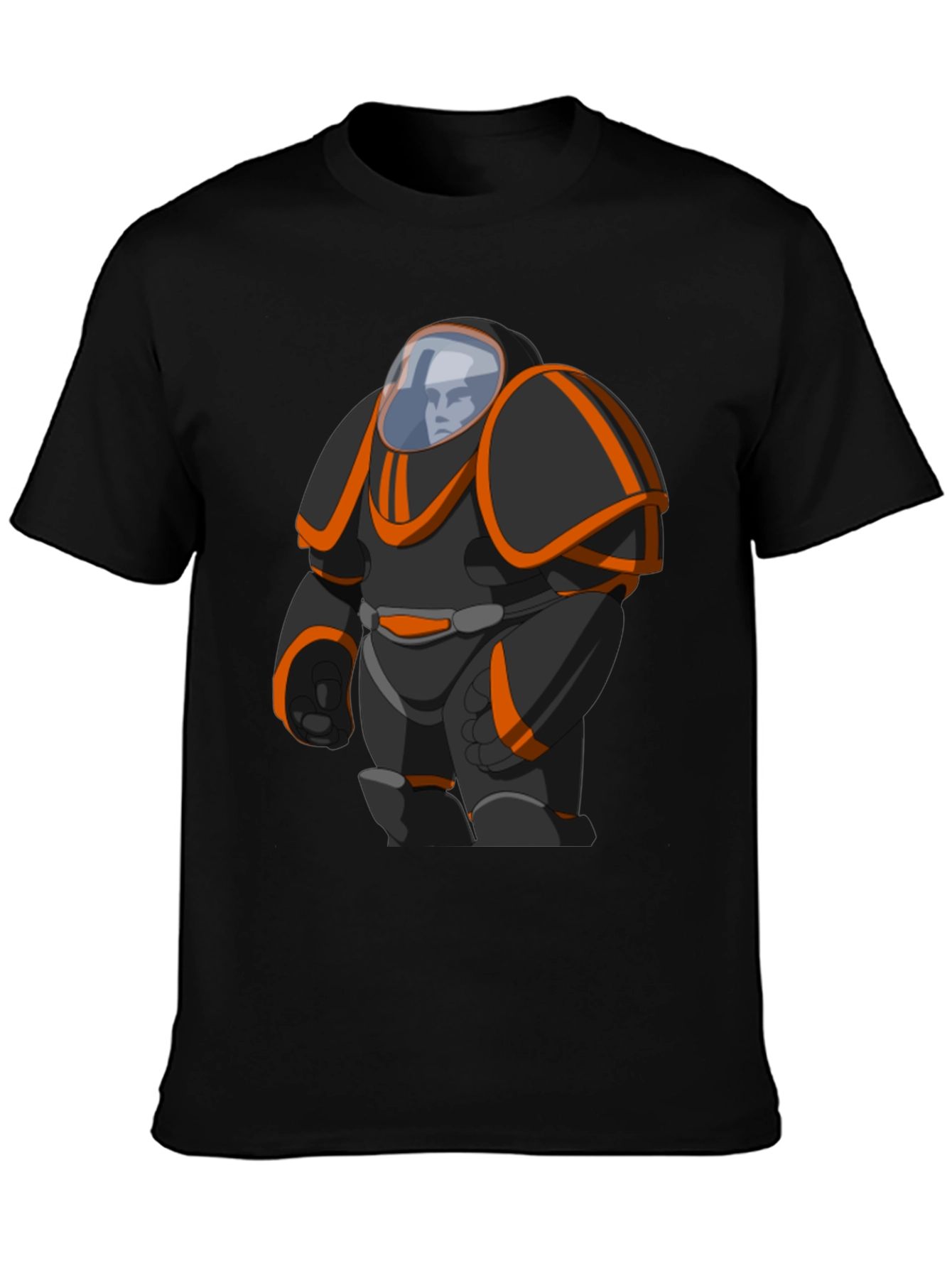 Sci-Fi Space Suit Graphic Black T-Shirt