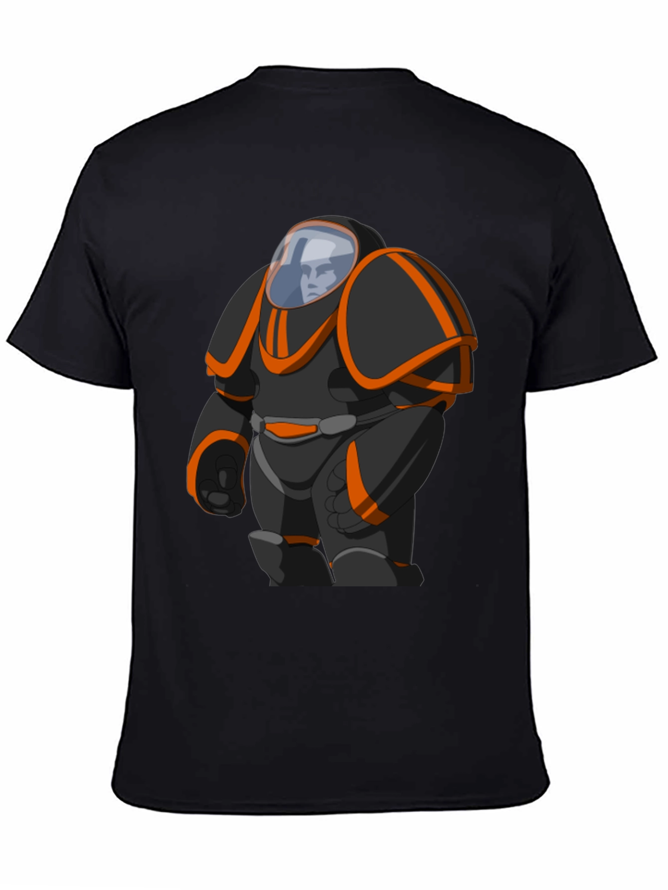 Sci-Fi Space Suit Graphic Black T-Shirt