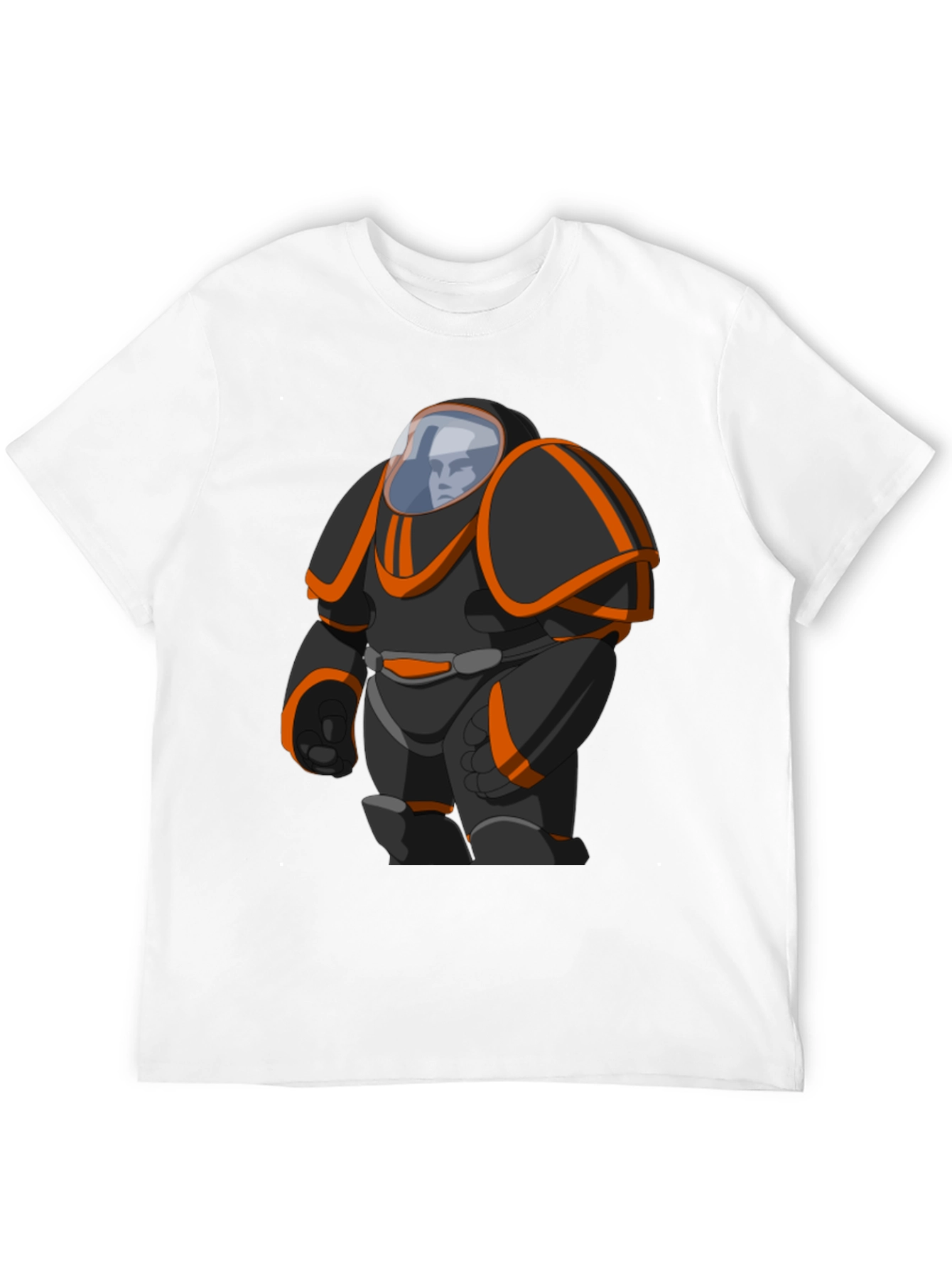 Sci-Fi Space Suit Graphic Black T-Shirt