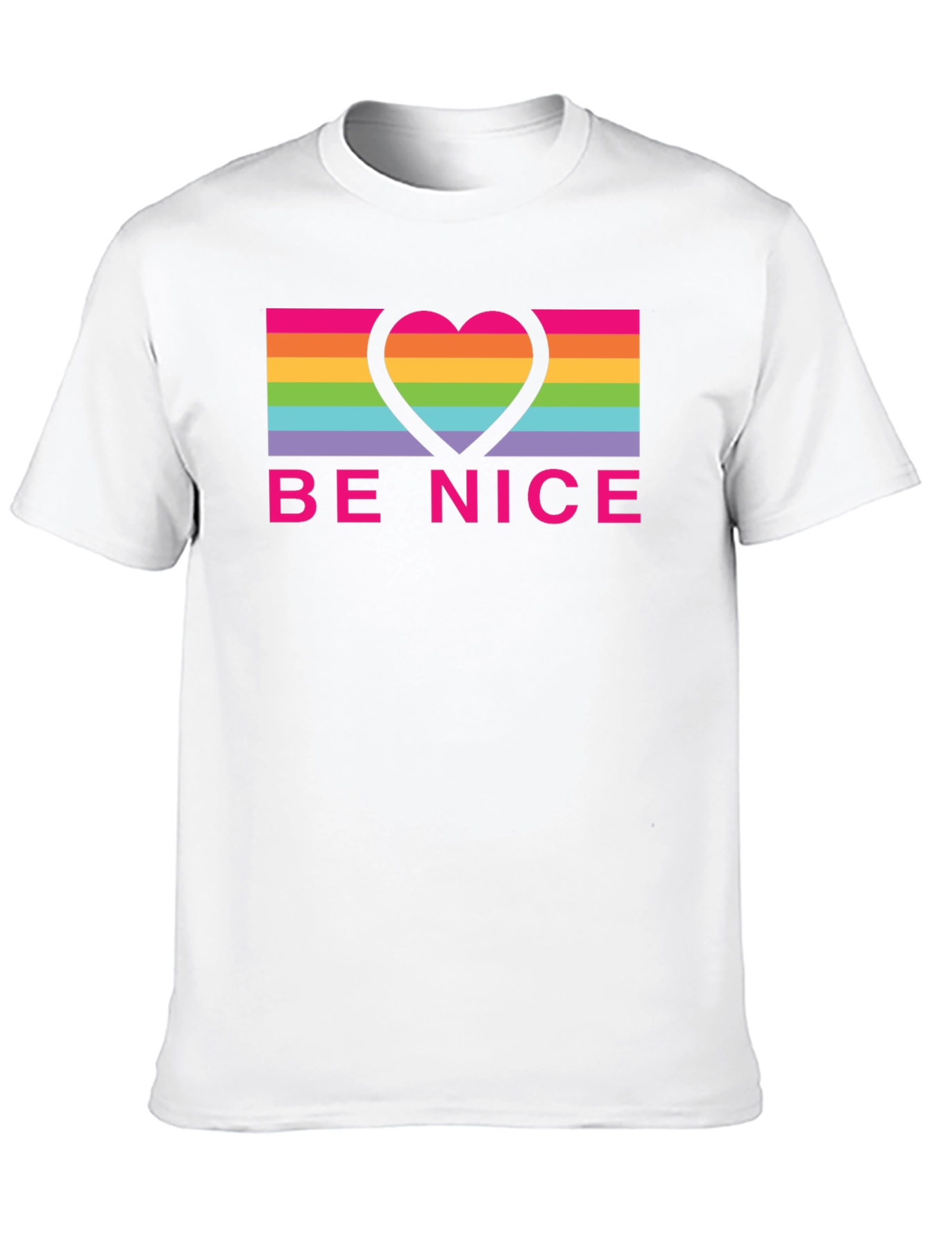 Be Nice Heart Rainbow Graphic Tee