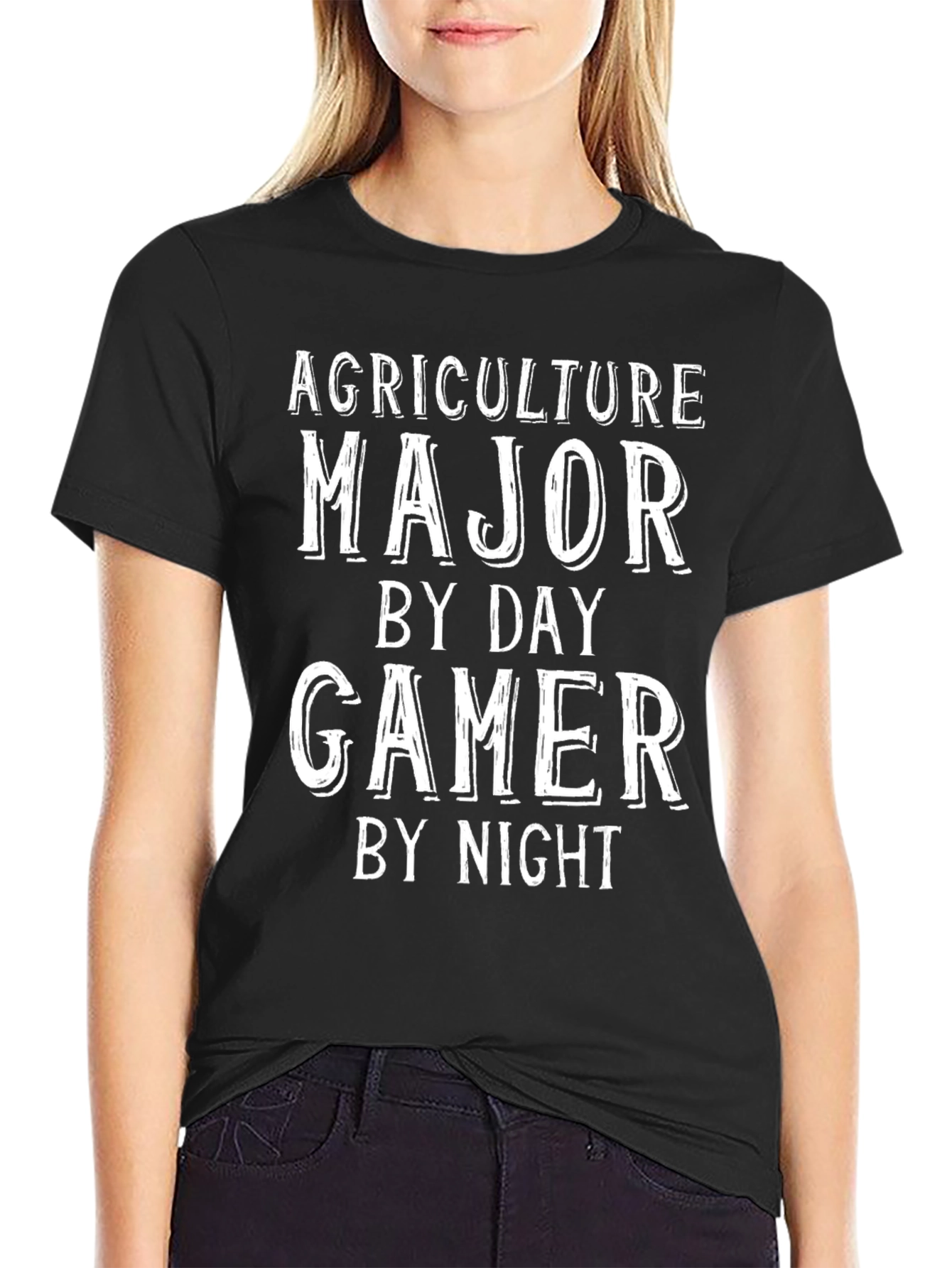 Agriculture Major Gamer Funny Black T-Shirt