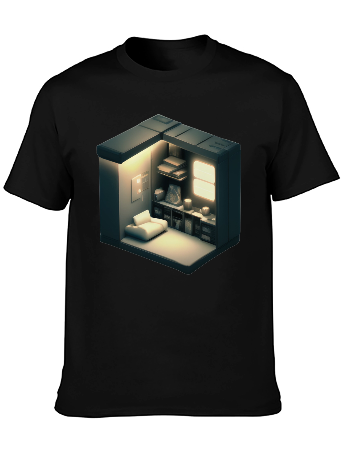 Isometric Room Graphic Tee - Modern Style Shirt
