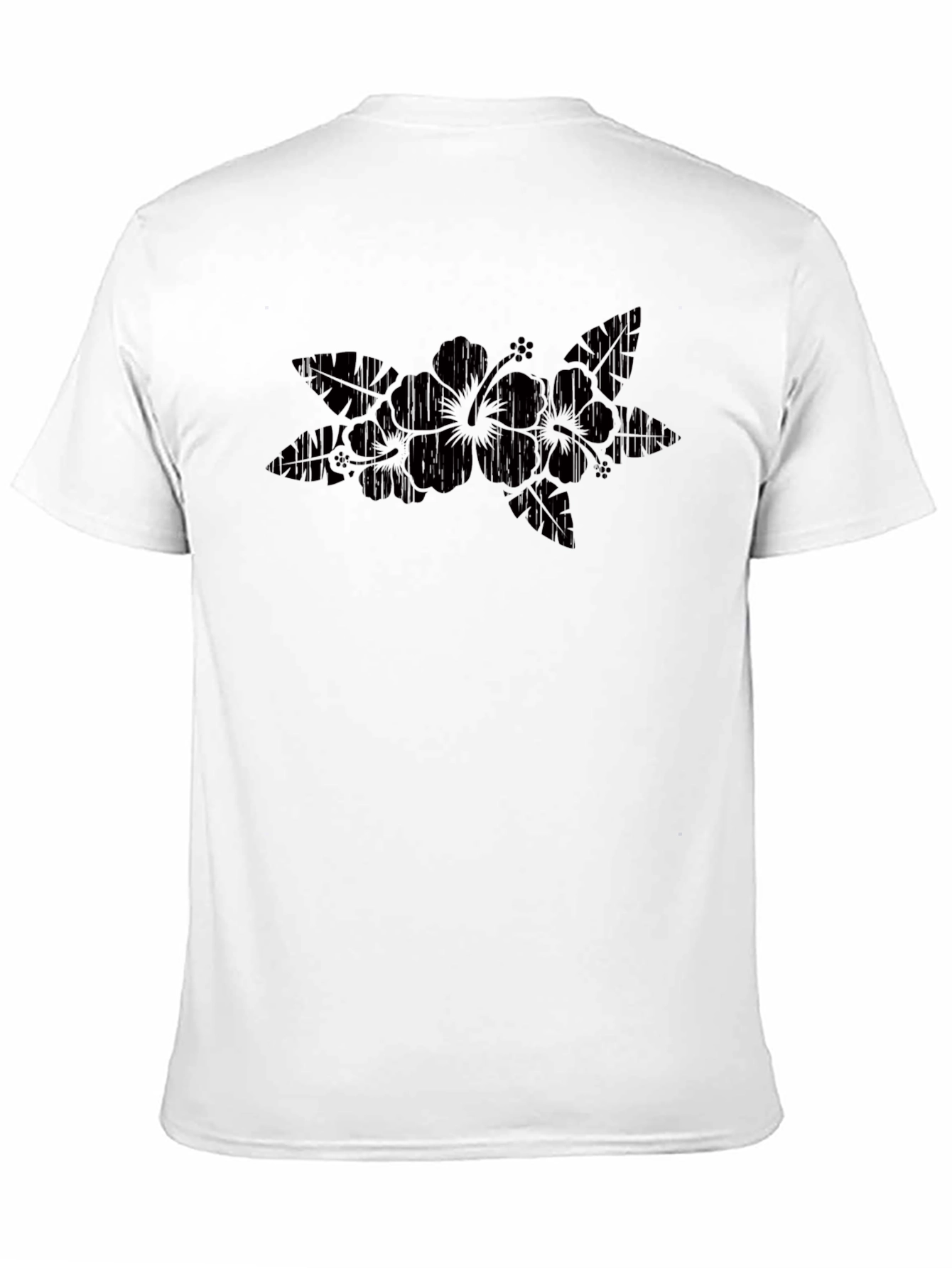 Hibiscus Flower Graphic Black T-Shirt