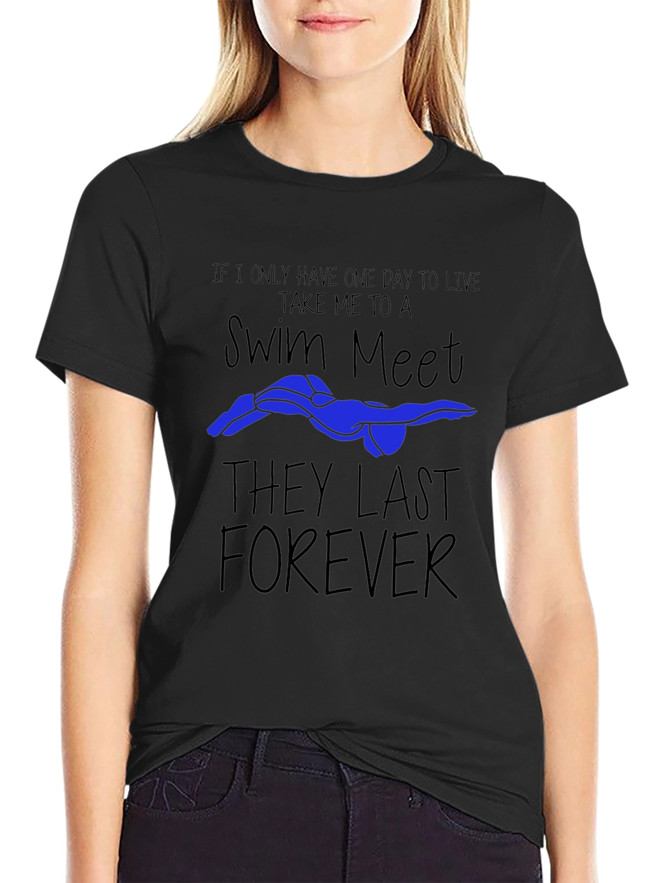 Swim Meet Forever Black Graphic Tee