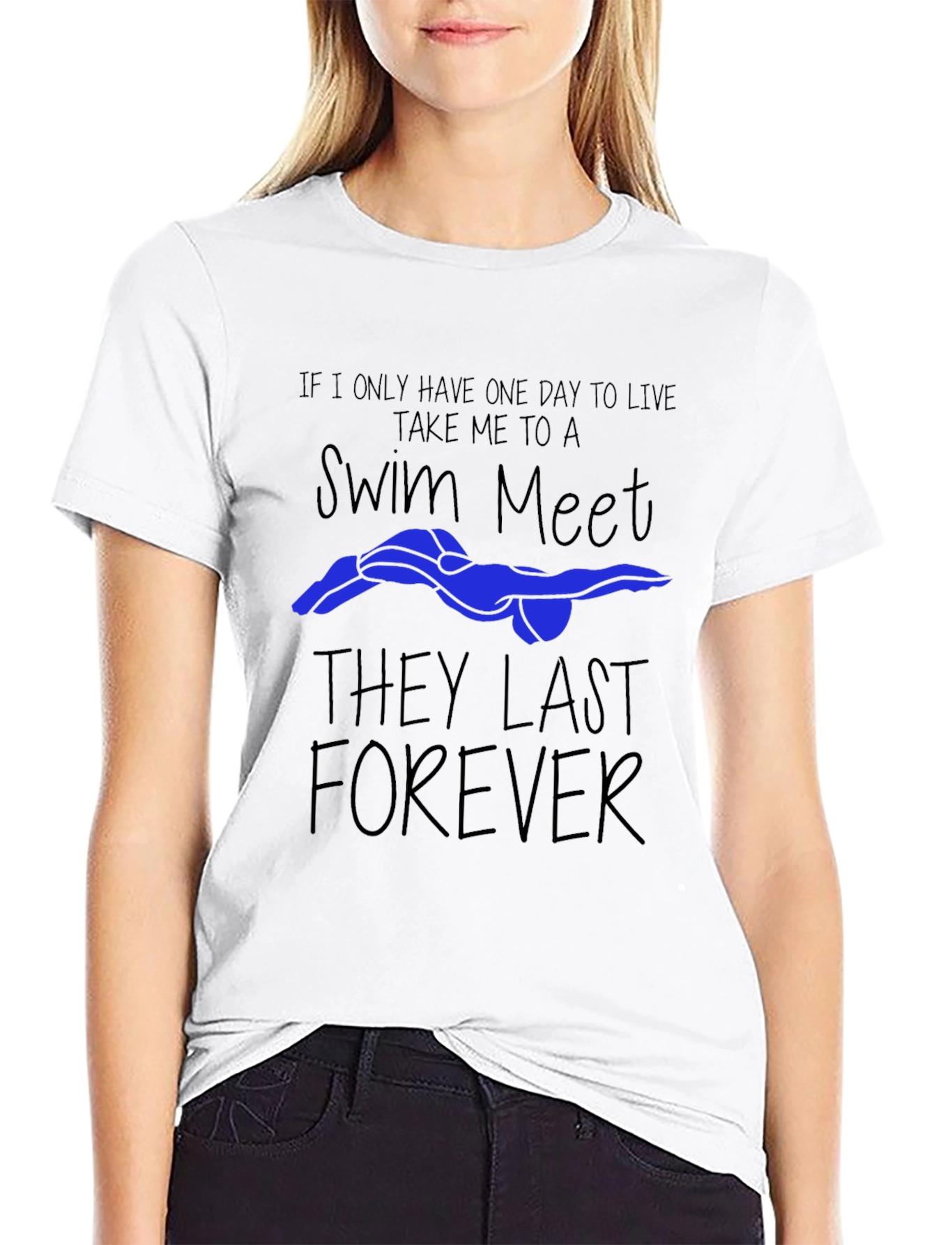 Swim Meet Forever Black Graphic Tee