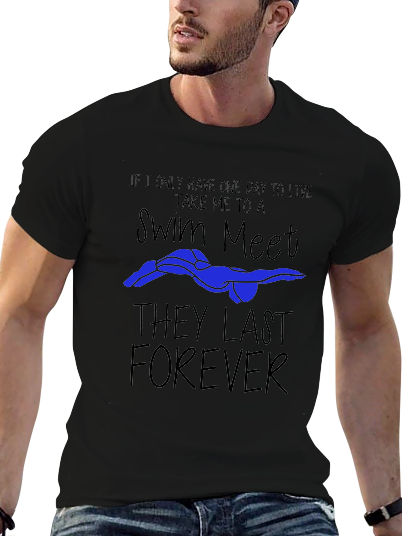Swim Meet Forever Black Graphic Tee