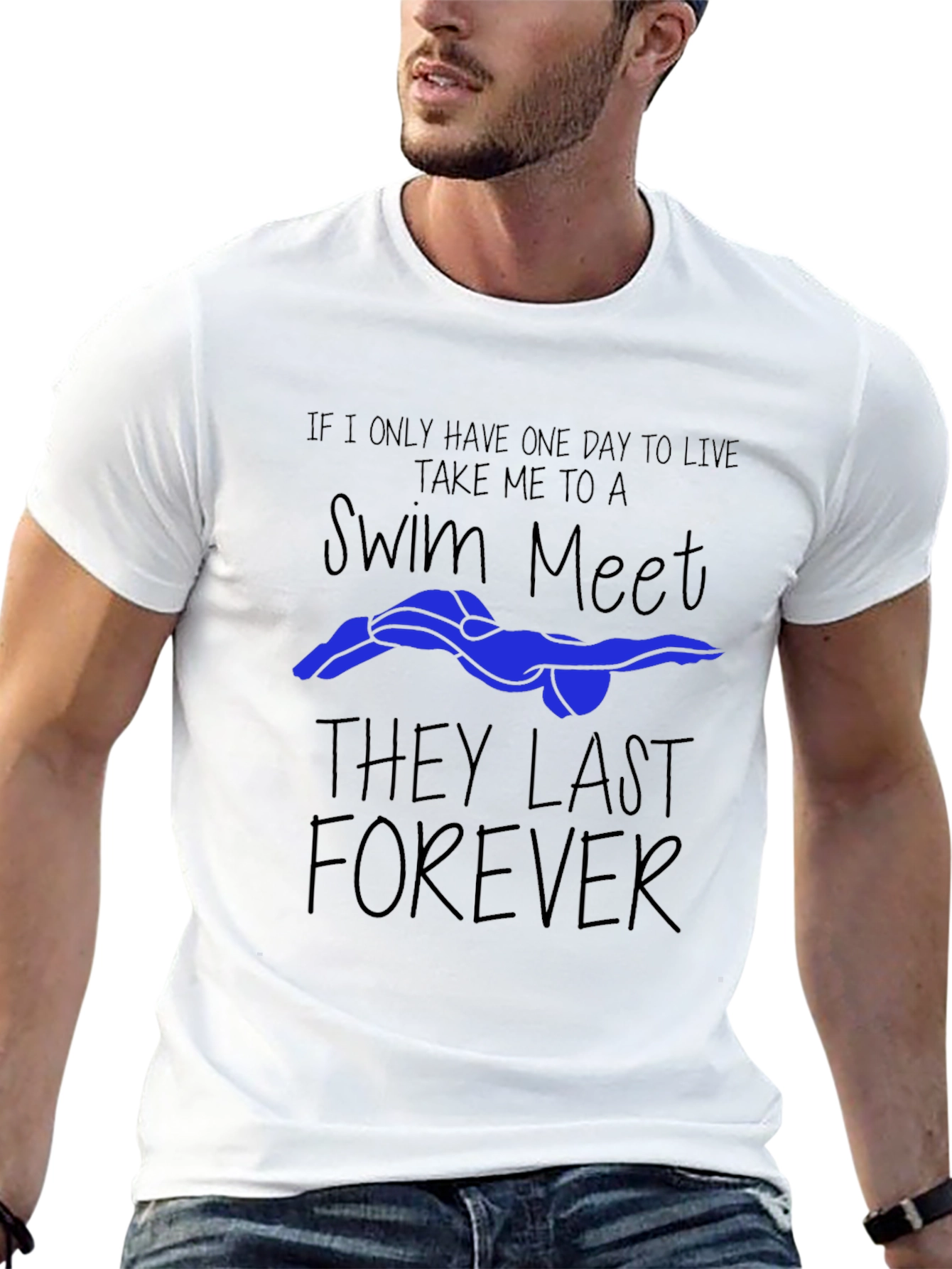 Swim Meet Forever Black Graphic Tee