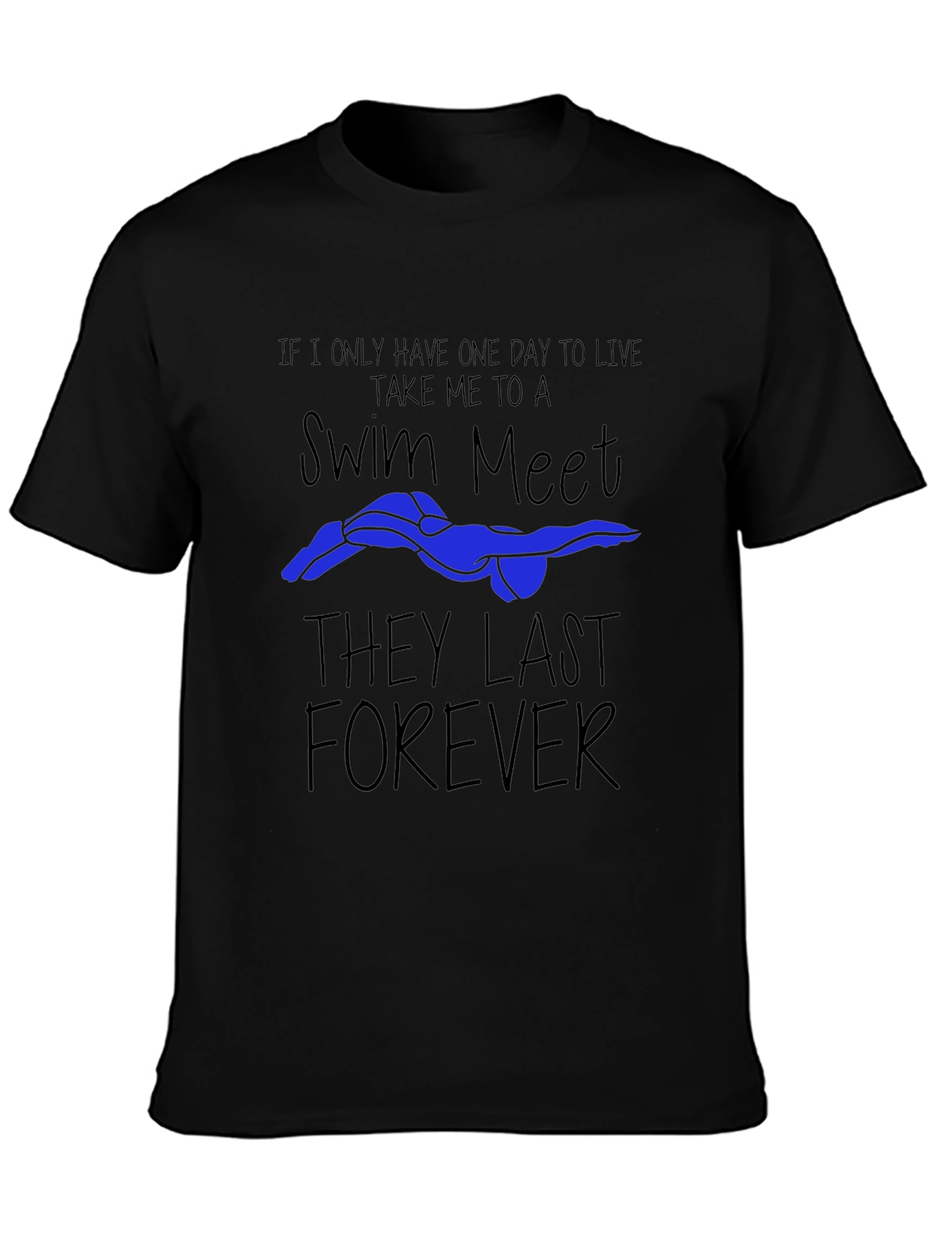 Swim Meet Forever Black Graphic Tee