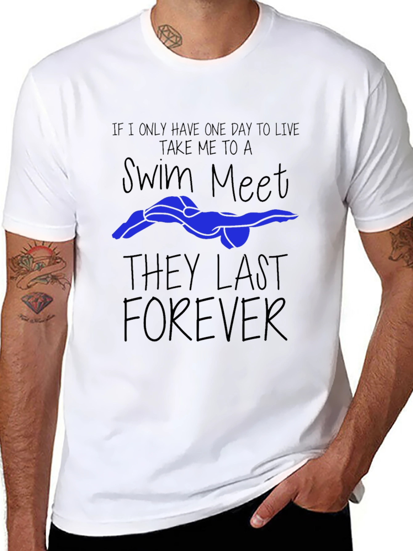 Swim Meet Forever Black Graphic Tee