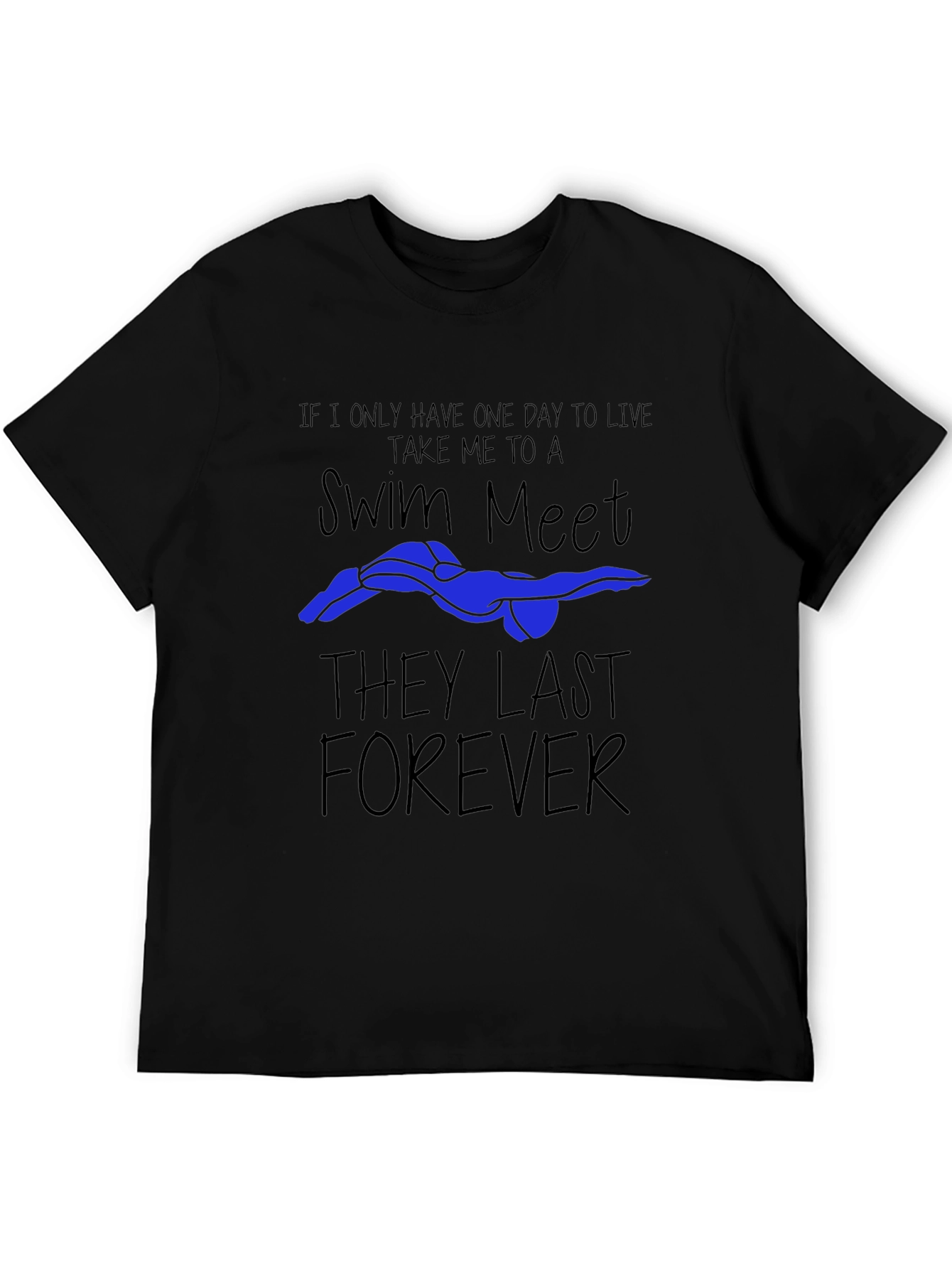 Swim Meet Forever Black Graphic Tee
