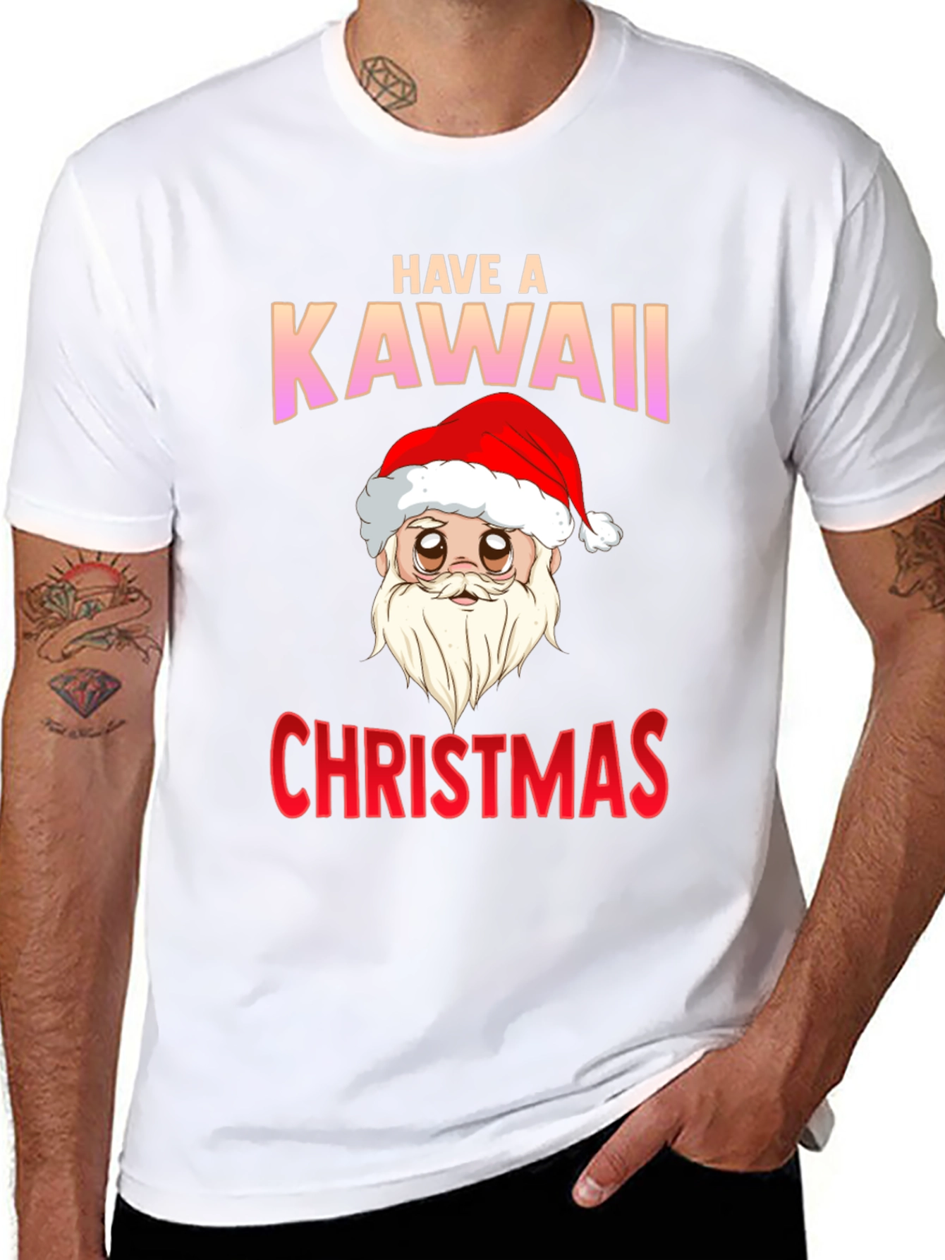 Have a Kawaii Christmas T-Shirt - Santa Graphic Tee