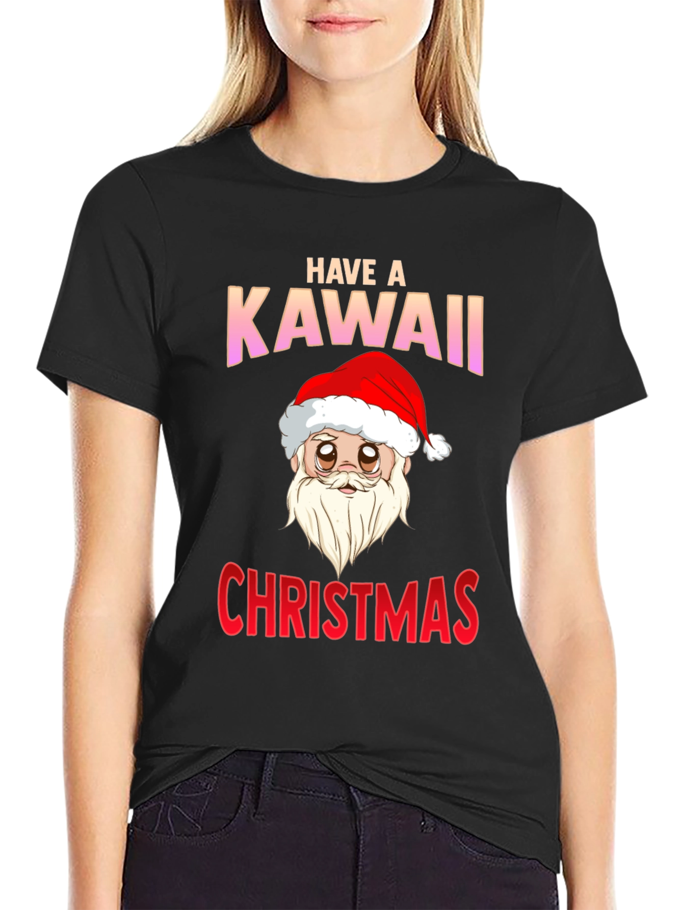 Have a Kawaii Christmas T-Shirt - Santa Graphic Tee