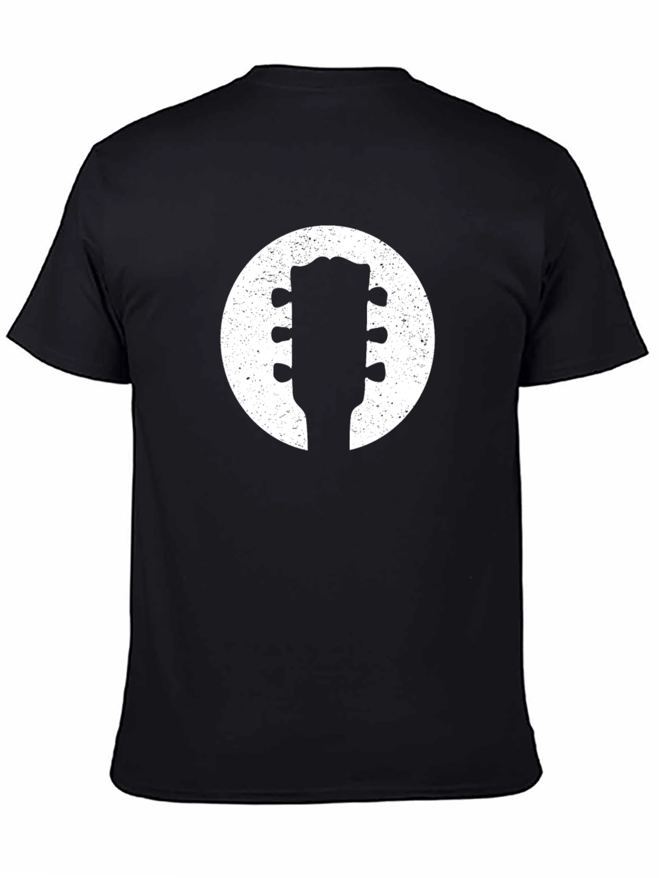 Guitar Headstock Circle Graphic Tee - Musician Style