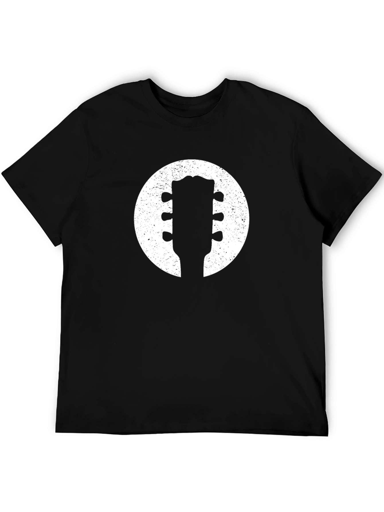 Guitar Headstock Circle Graphic Tee - Musician Style