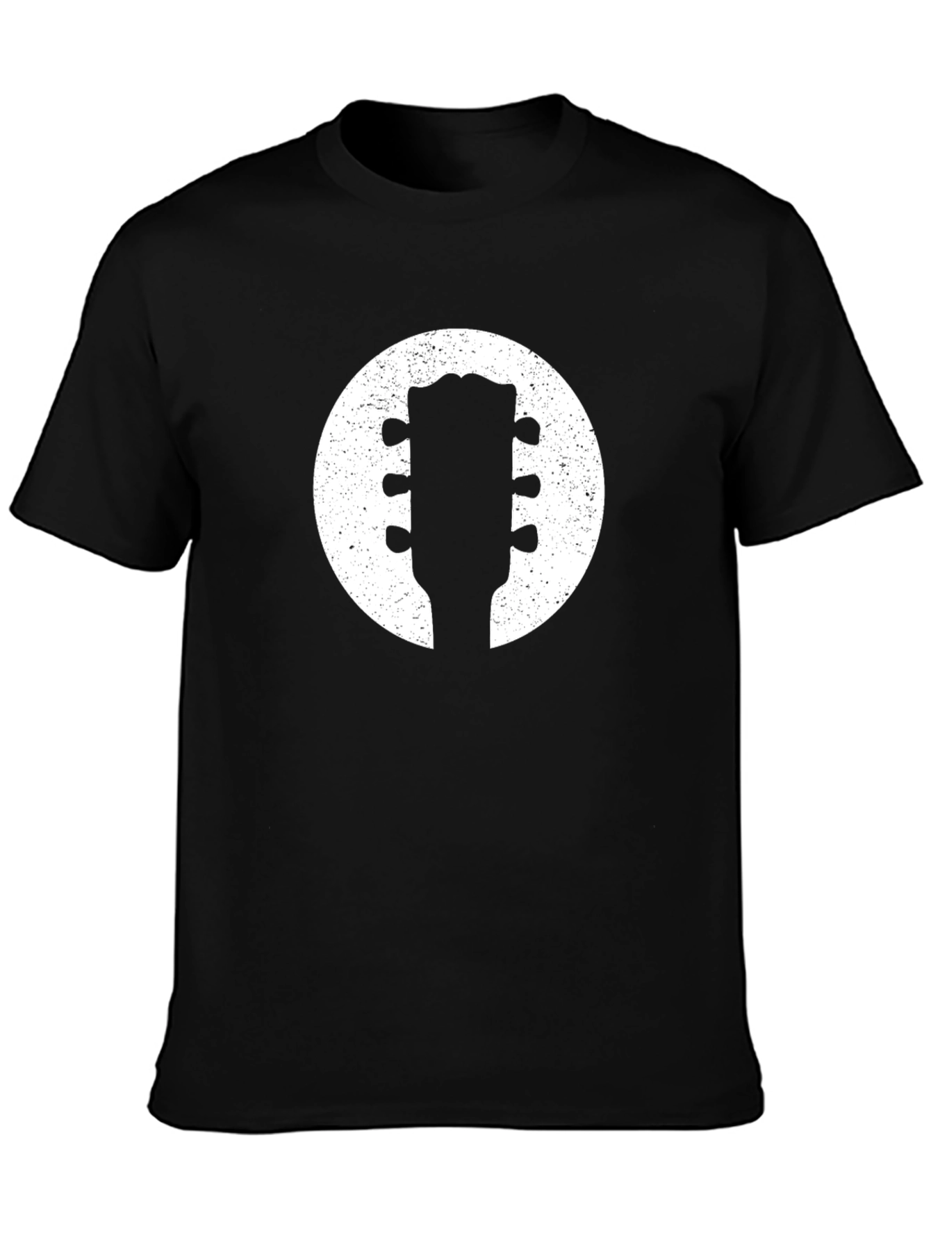 Guitar Headstock Circle Graphic Tee - Musician Style