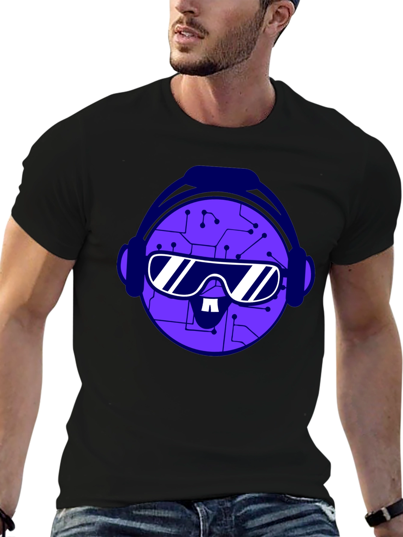 Circuit Head Tee - Futuristic Graphic T-Shirt