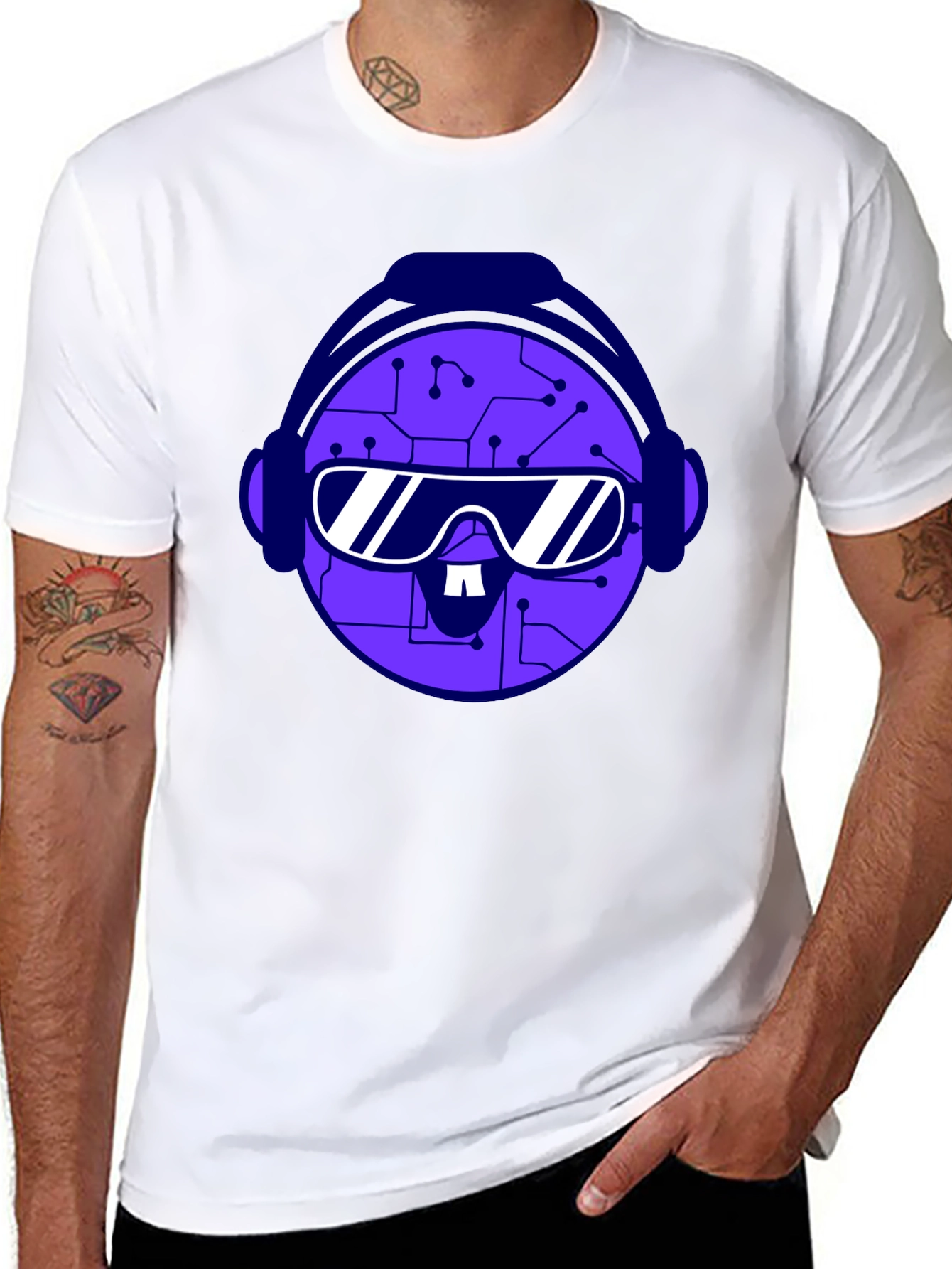 Circuit Head Tee - Futuristic Graphic T-Shirt