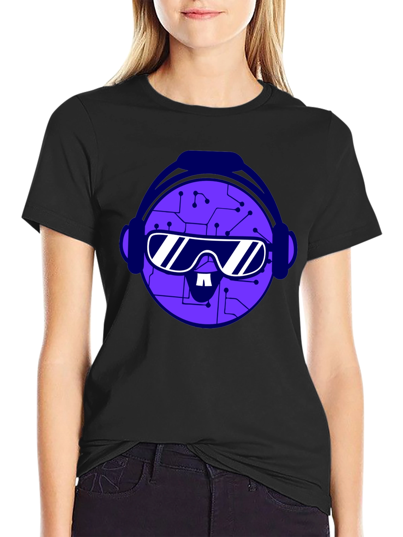 Circuit Head Tee - Futuristic Graphic T-Shirt