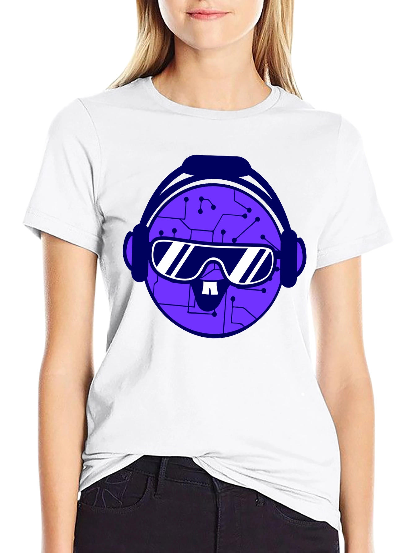 Circuit Head Tee - Futuristic Graphic T-Shirt
