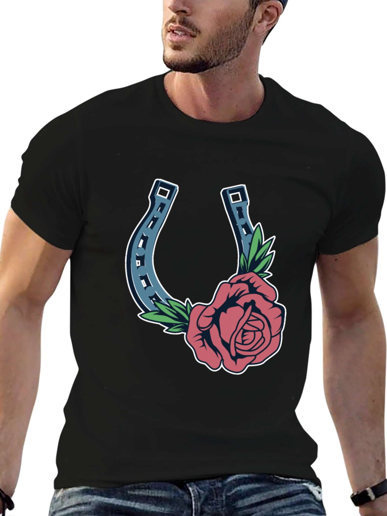 Rose and Horseshoe Graphic Tee
