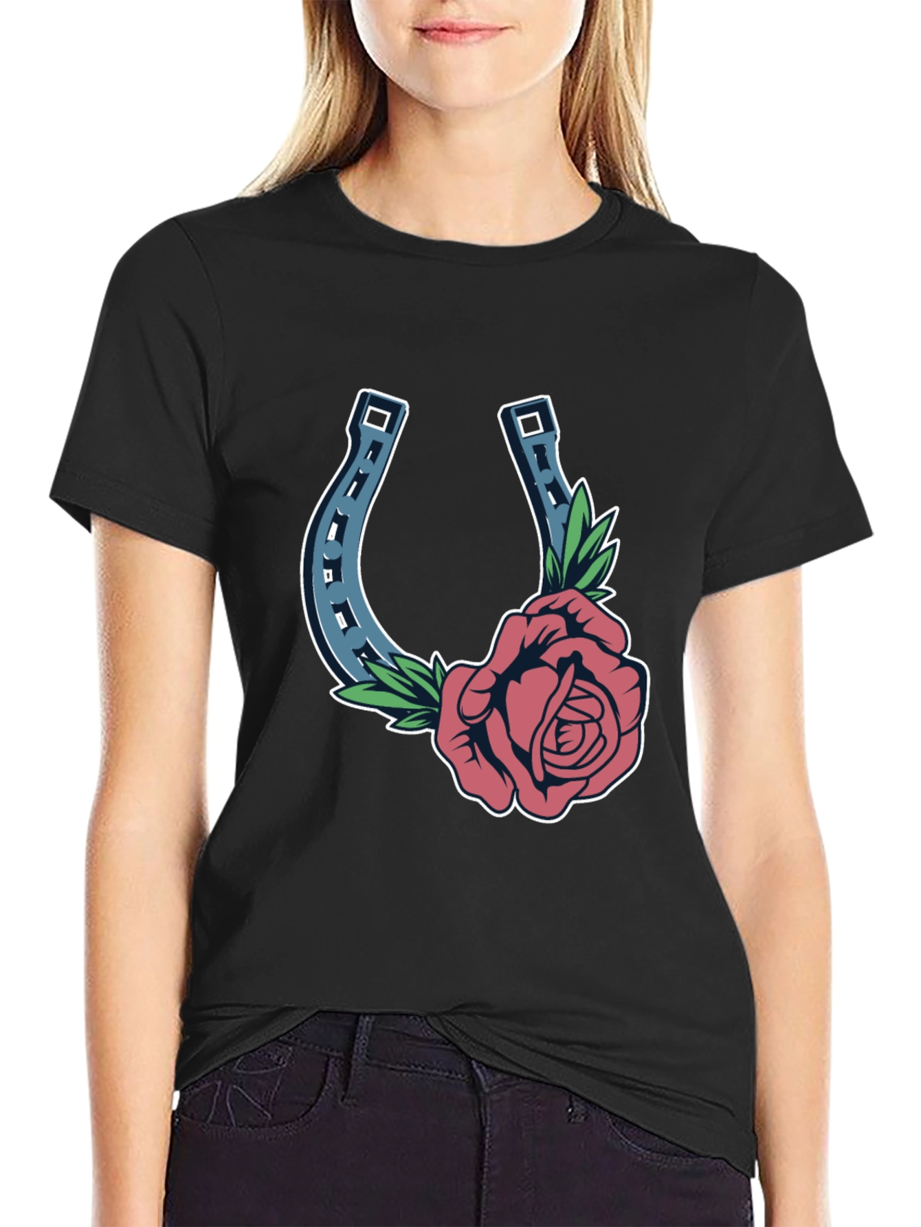 Rose and Horseshoe Graphic Tee