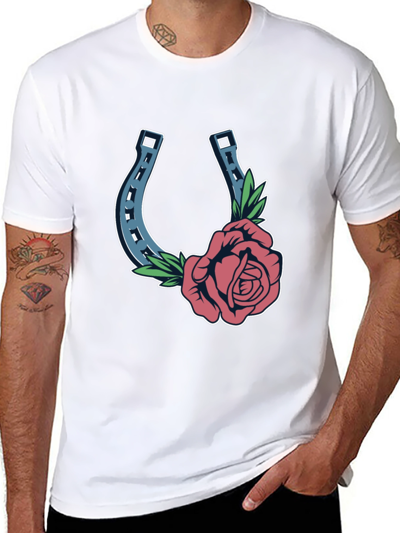 Rose and Horseshoe Graphic Tee