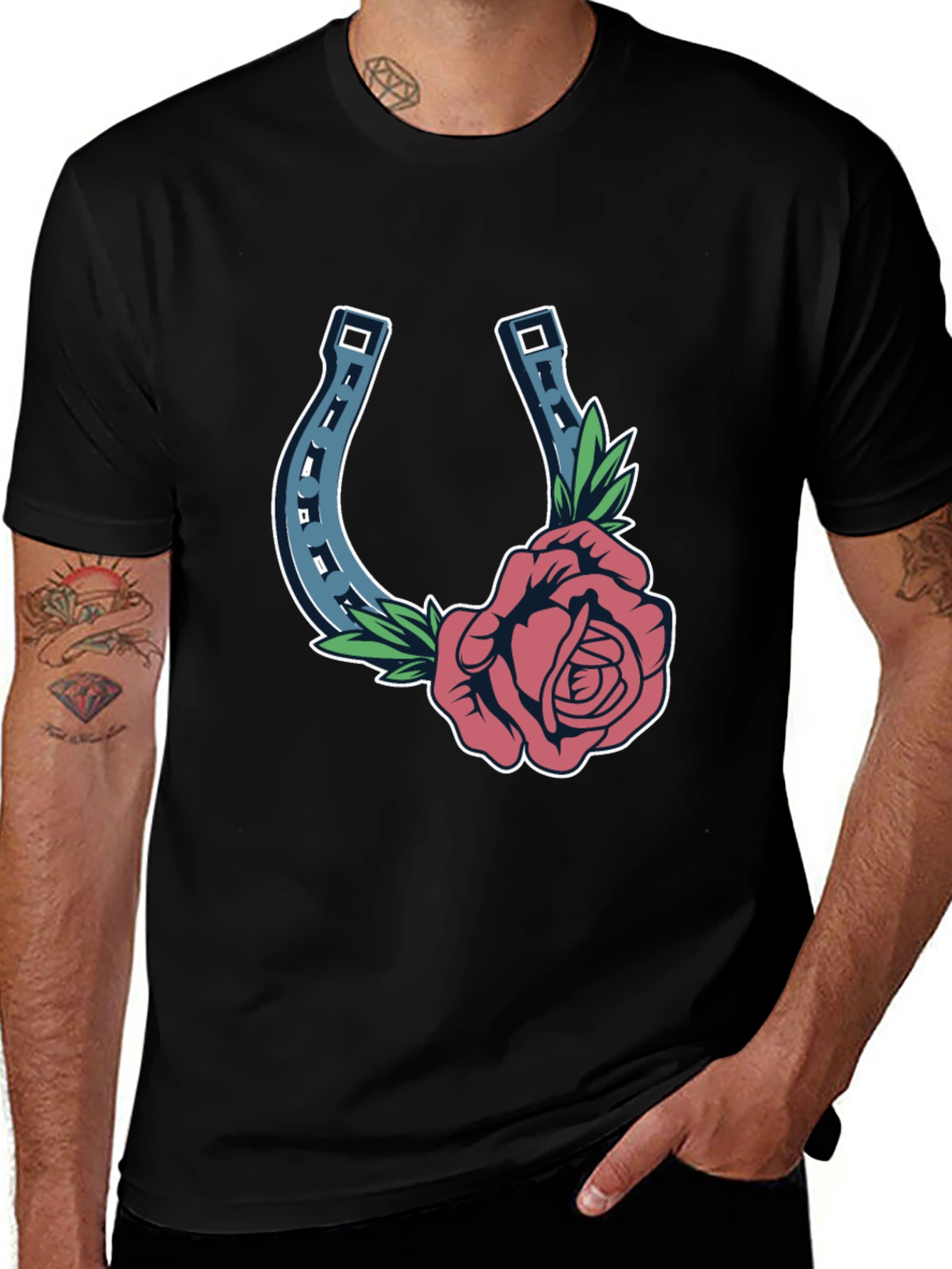 Rose and Horseshoe Graphic Tee