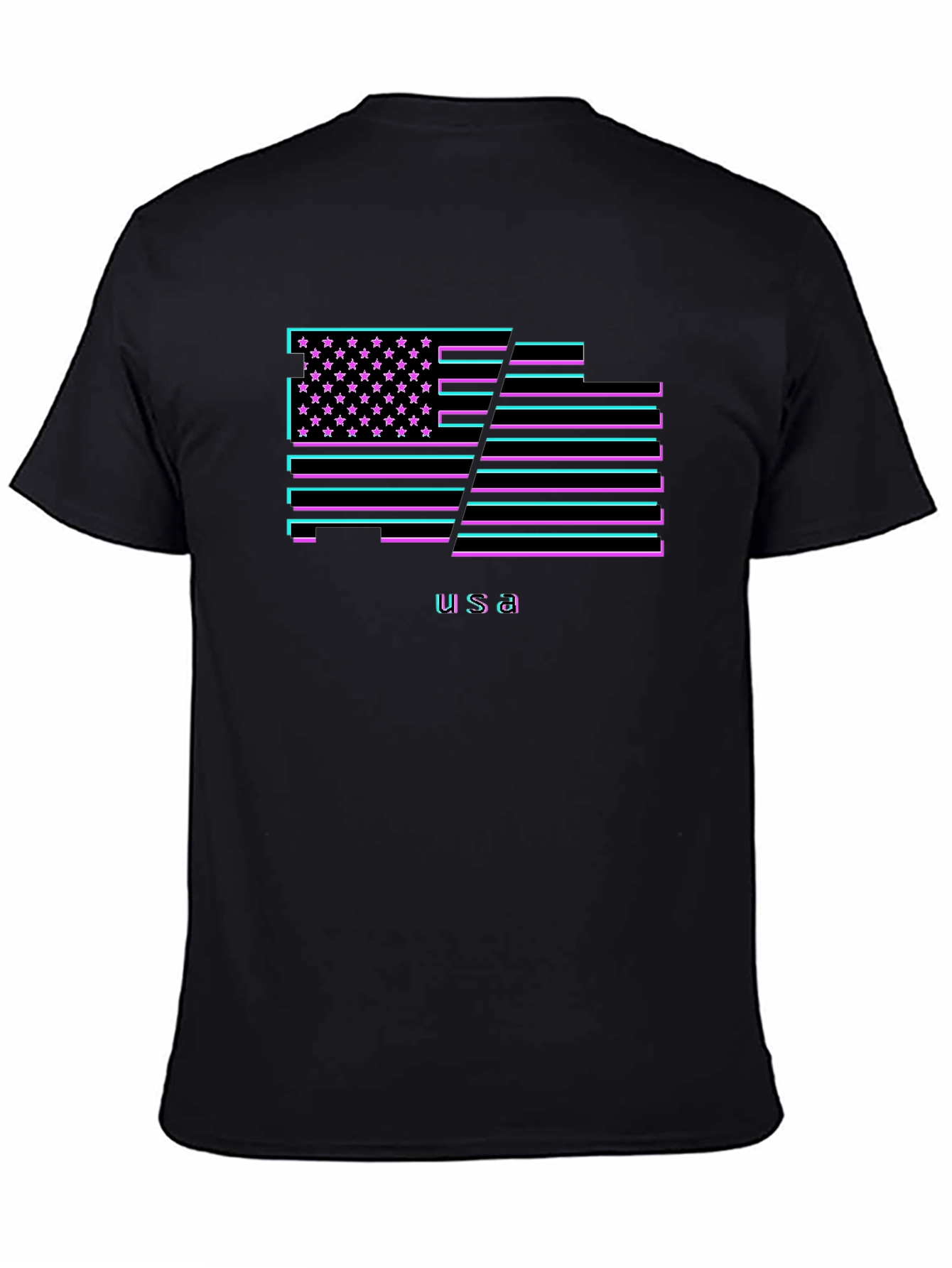 USA Flag Neon Graphic T-Shirt