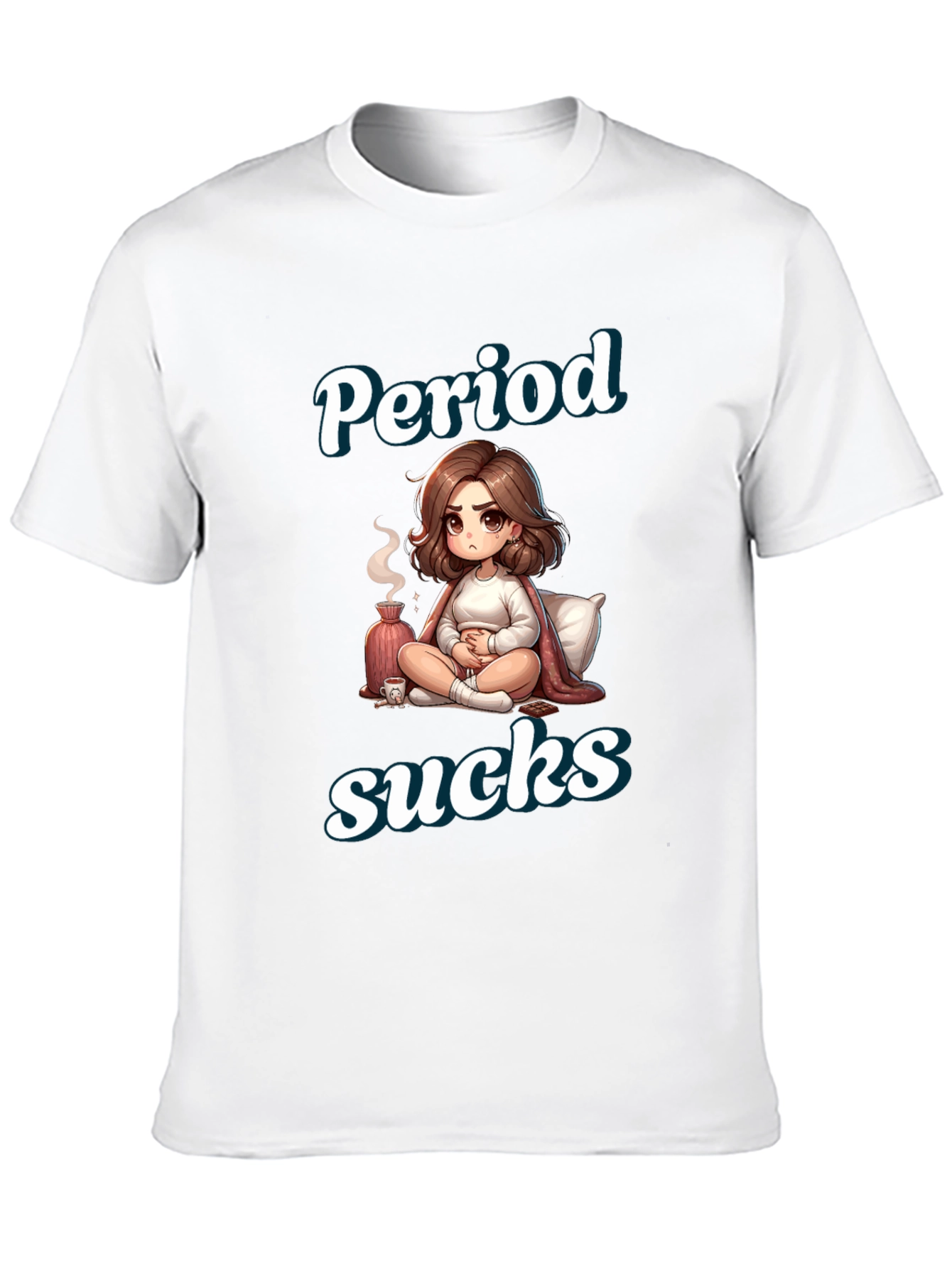 Period Sucks Cartoon T-Shirt - Comfortable & Funny