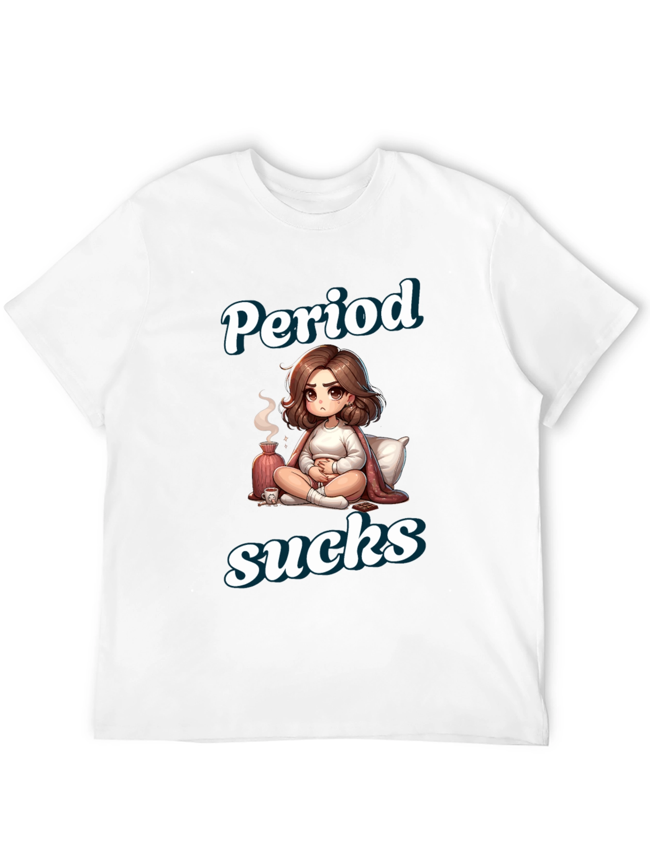 Period Sucks Cartoon T-Shirt - Comfortable & Funny