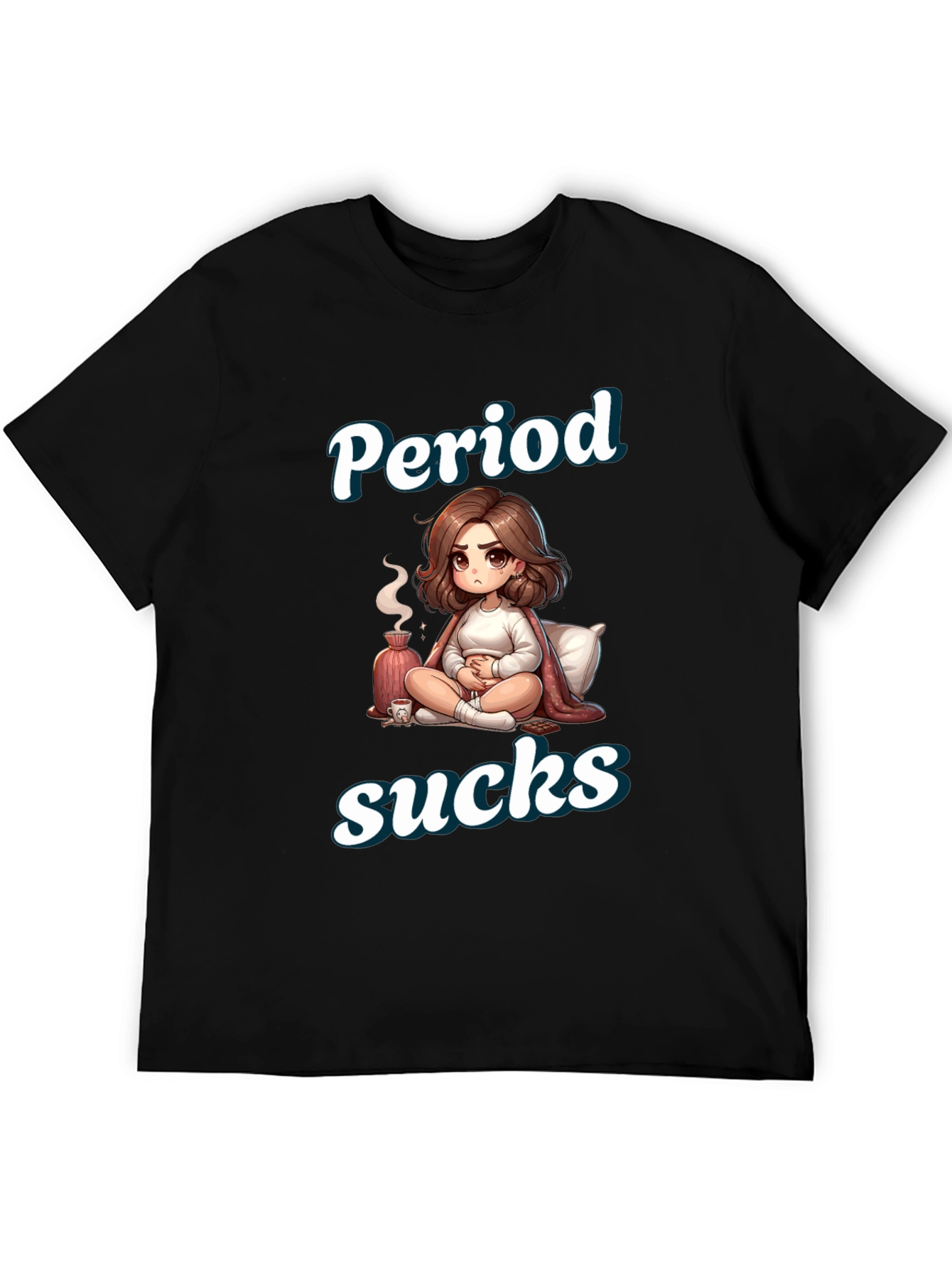 Period Sucks Cartoon T-Shirt - Comfortable & Funny