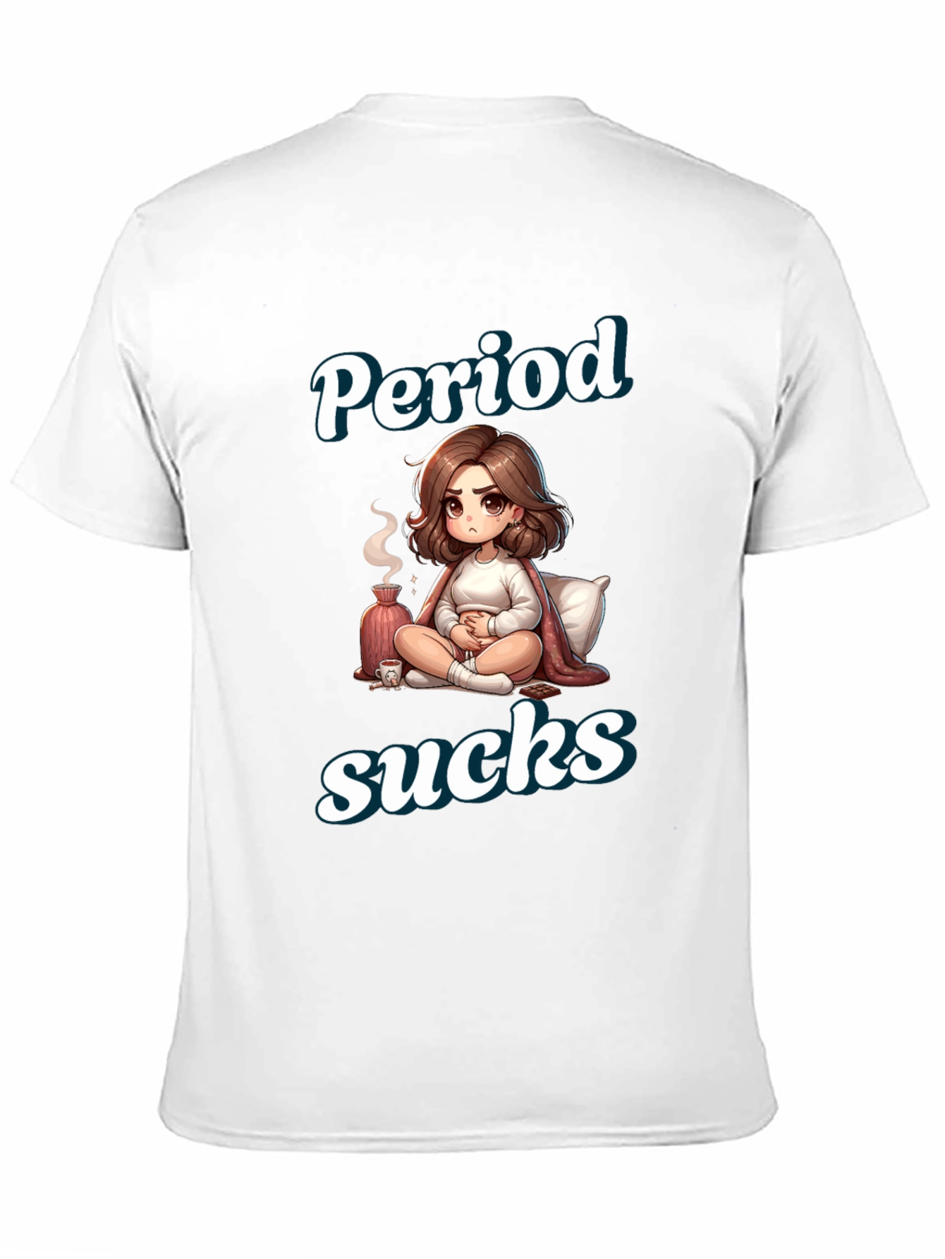 Period Sucks Cartoon T-Shirt - Comfortable & Funny