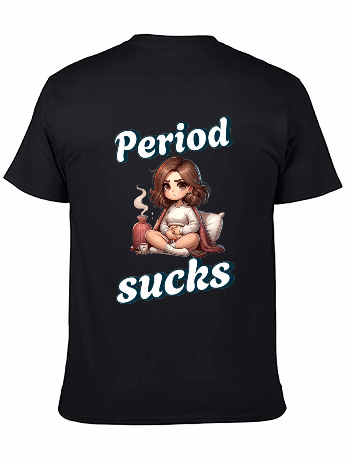 Period Sucks Cartoon T-Shirt - Comfortable & Funny