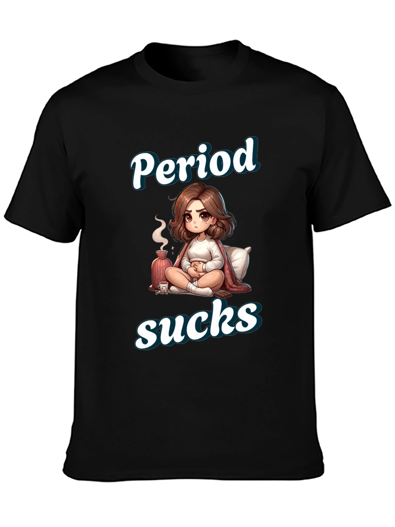 Period Sucks Cartoon T-Shirt - Comfortable & Funny